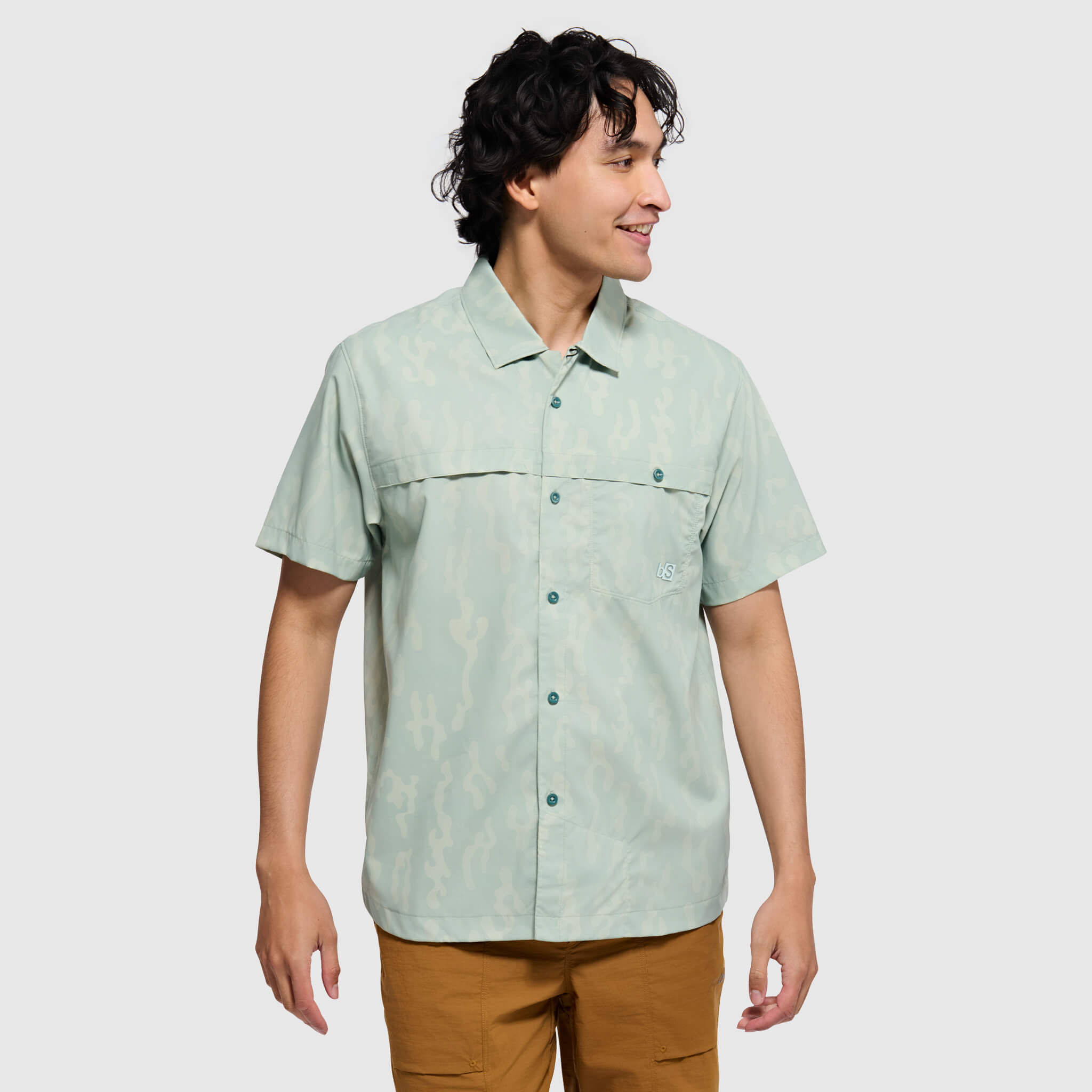 BlackStrap Mens Camp Shirt Button Up #color_corally spruce