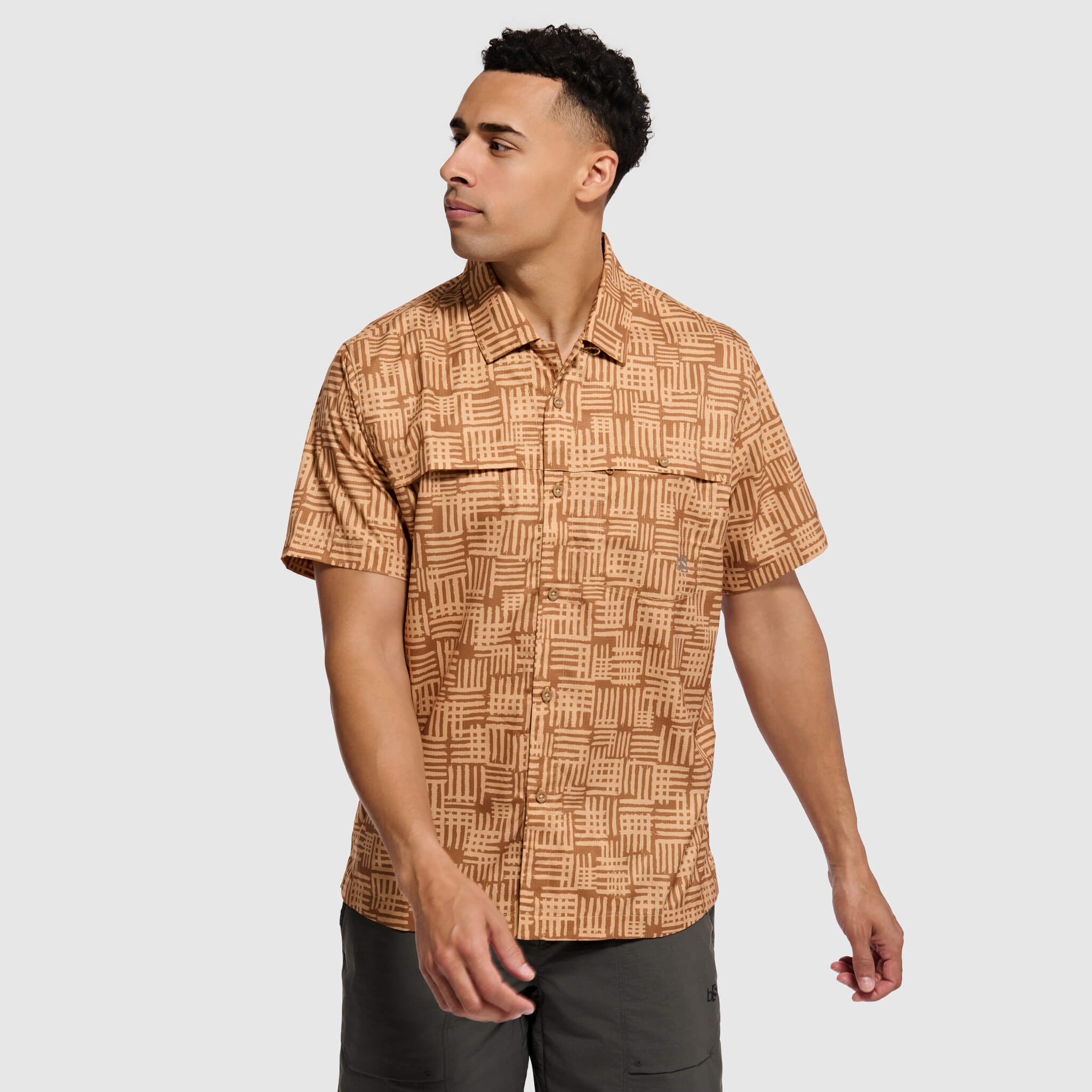 BlackStrap Mens Camp Shirt Button Up #color_scribble lark