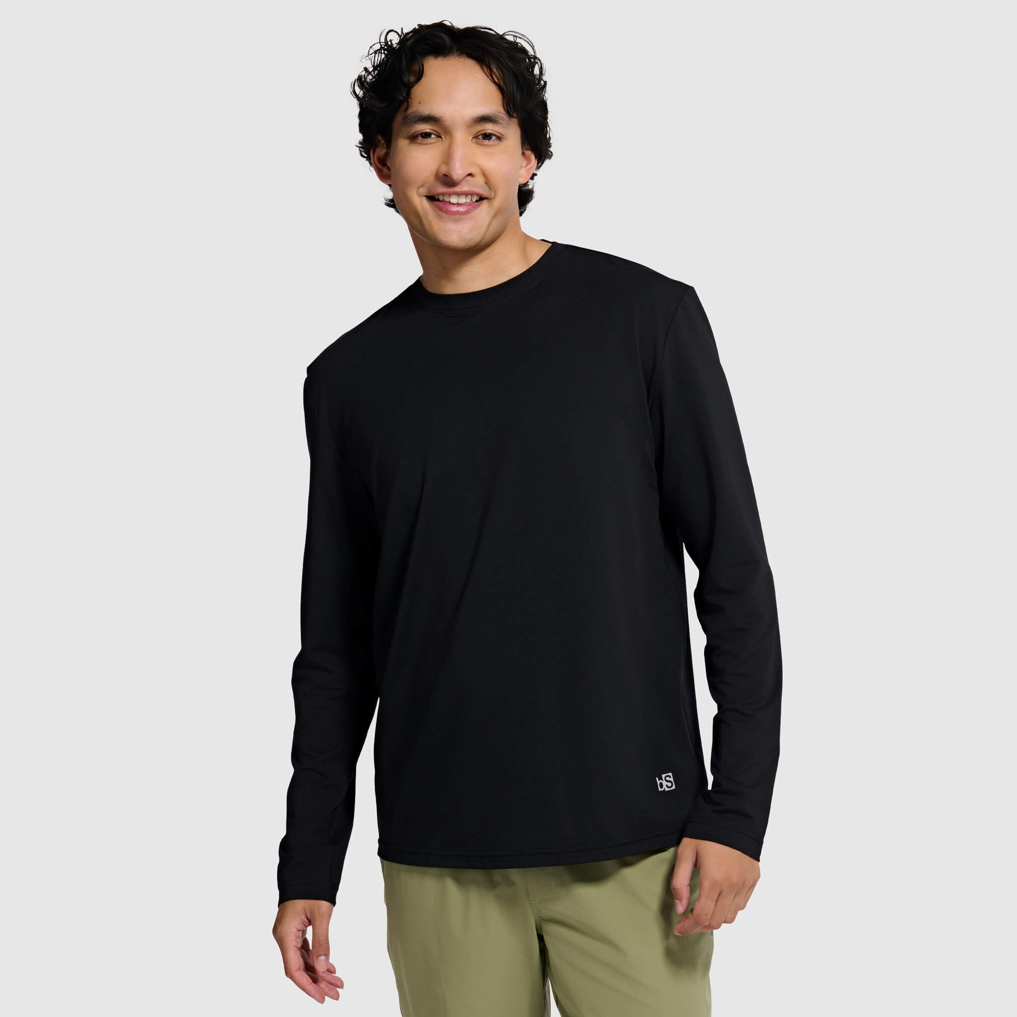 Men's Voyage Crew Long Sleeve Shirt BlackStrap #color_black