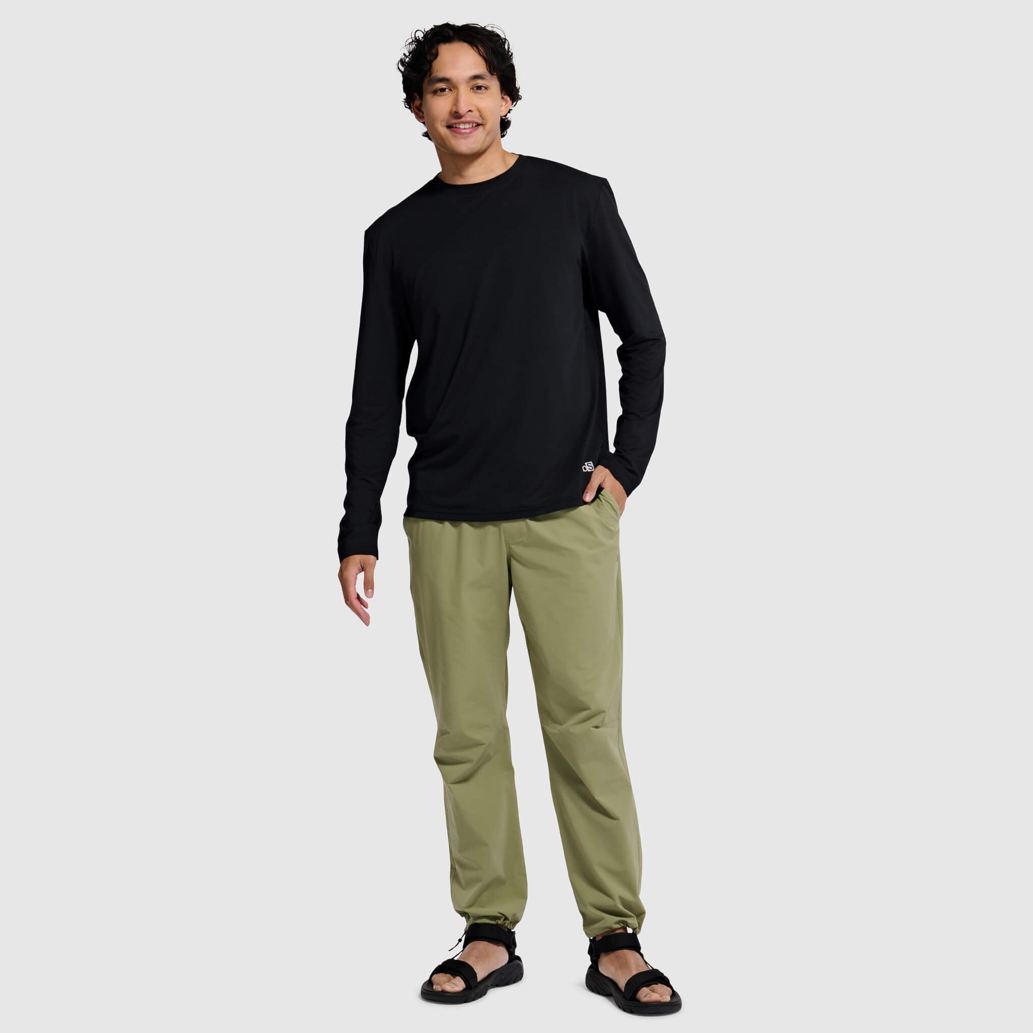 Men's Voyage Crew Long Sleeve Shirt BlackStrap #color_black