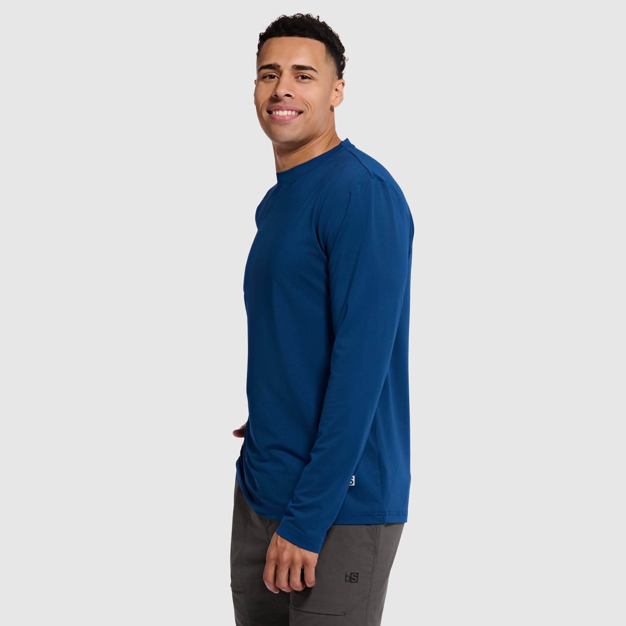 Men's Voyage Crew Long Sleeve Shirt BlackStrap #color_deschutes