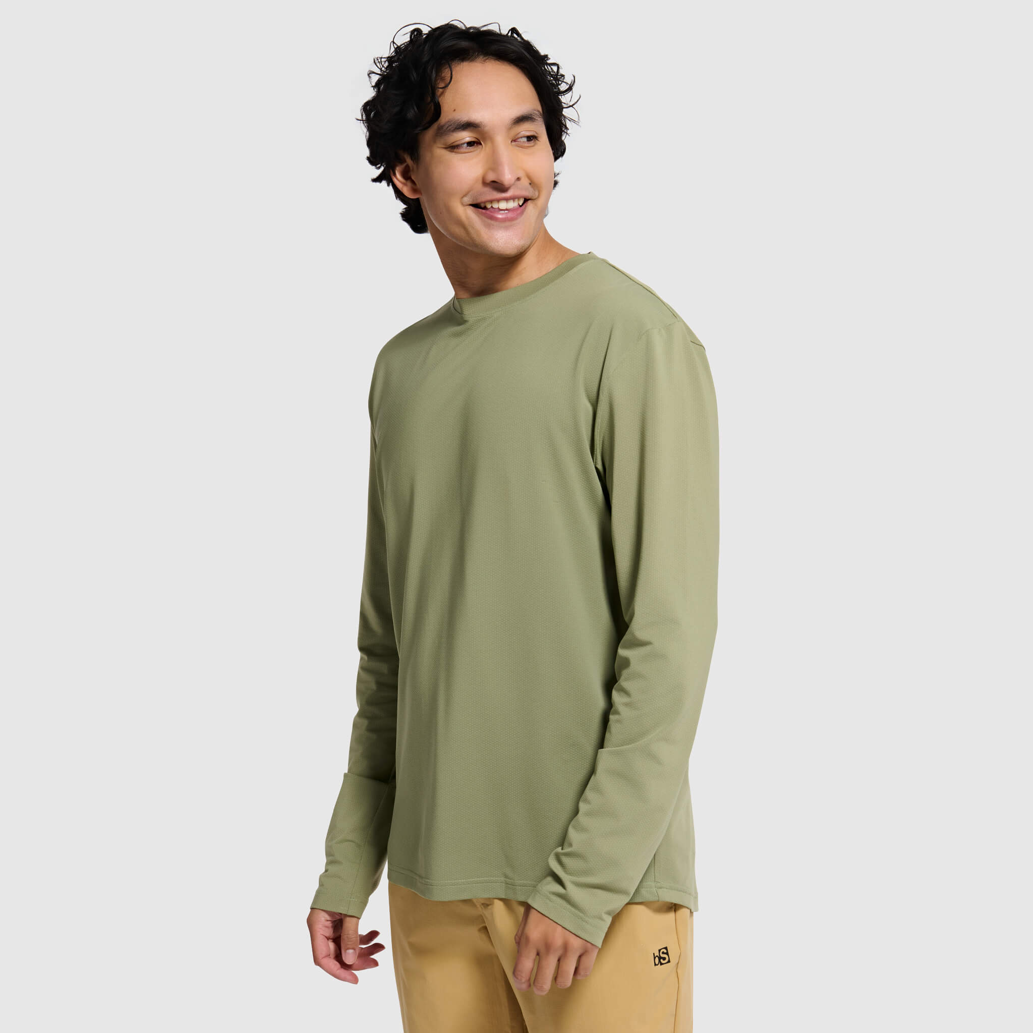 Men's Voyage Crew Long Sleeve Shirt BlackStrap #color_sagebrush