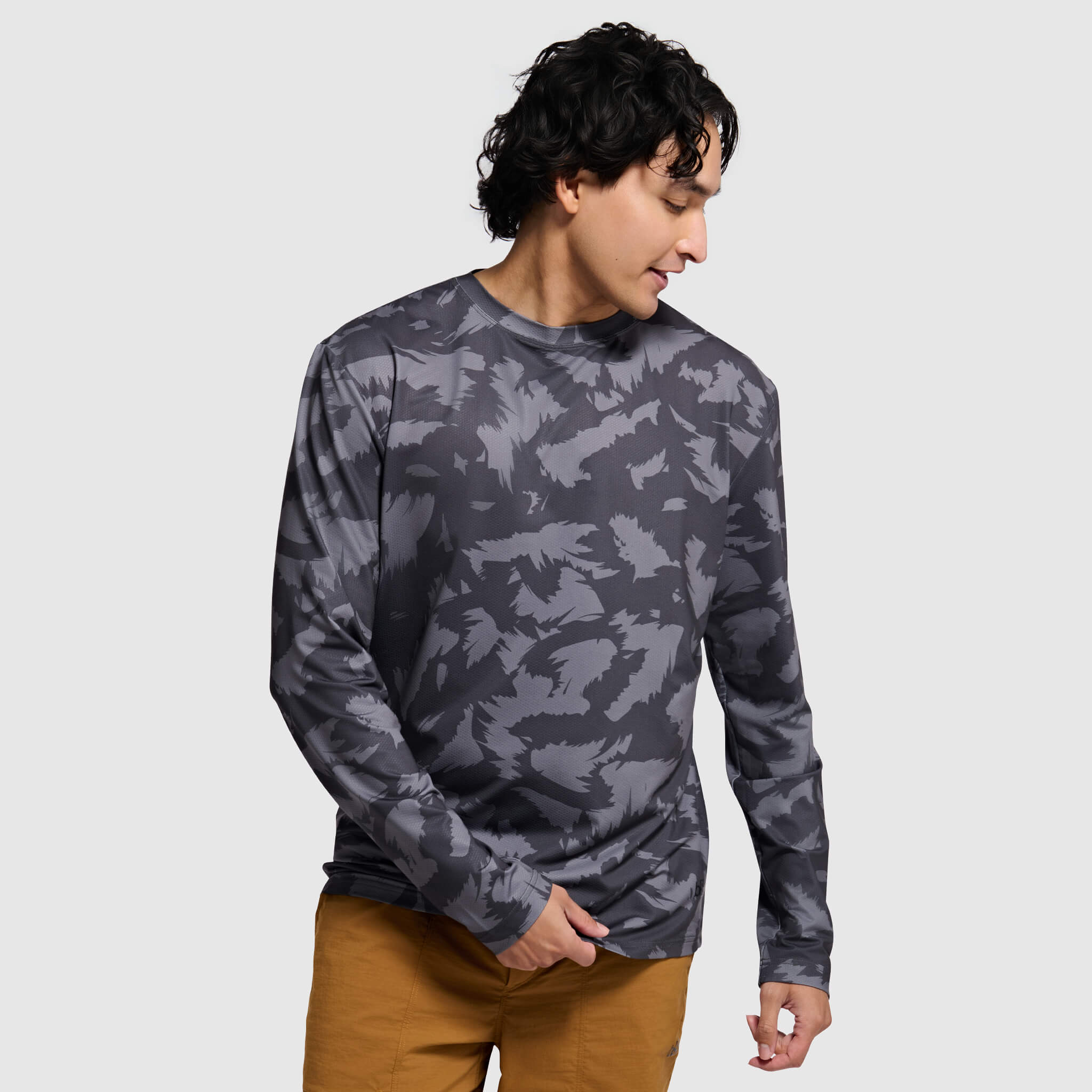 Men's Voyage Crew Long Sleeve Shirt BlackStrap #color_slash smoldered