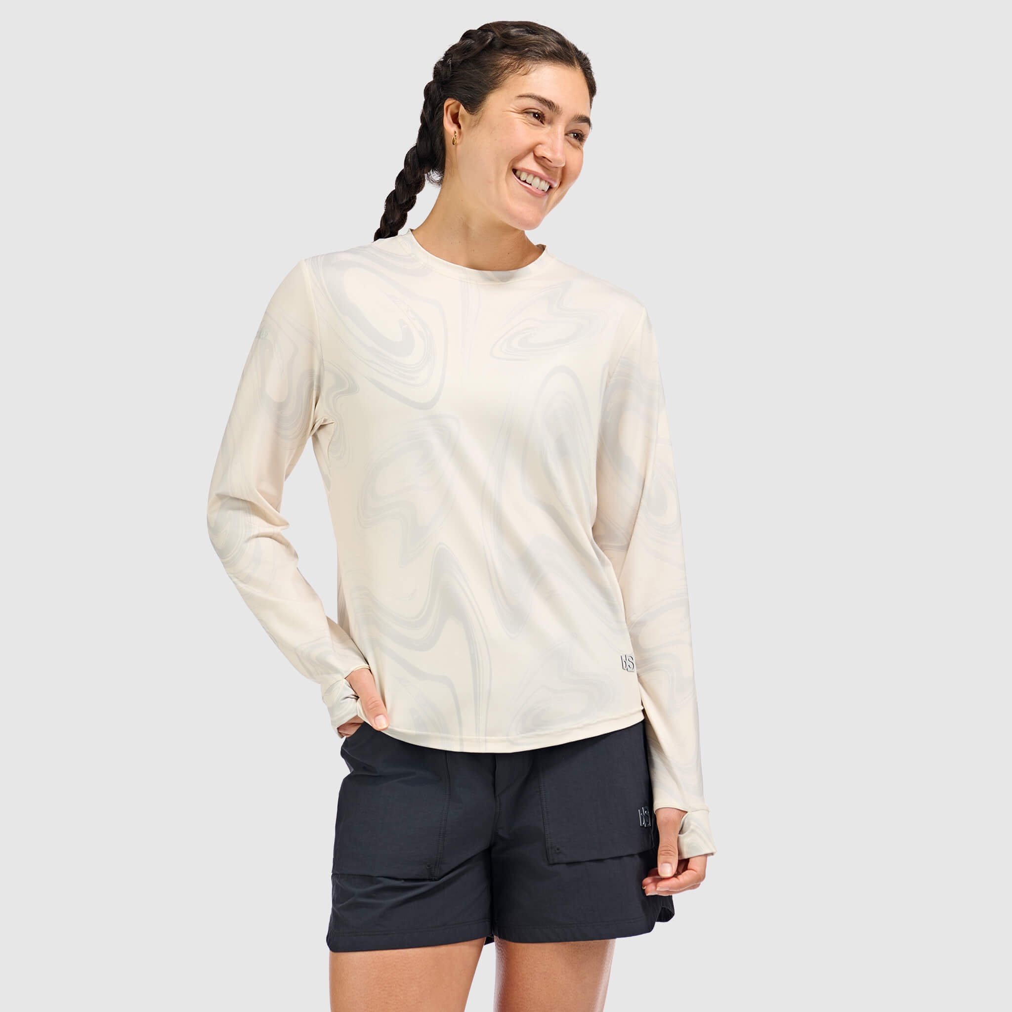 Women's Brackish Crewneck Long Sleeve BlackStrap #color_hyper-ash