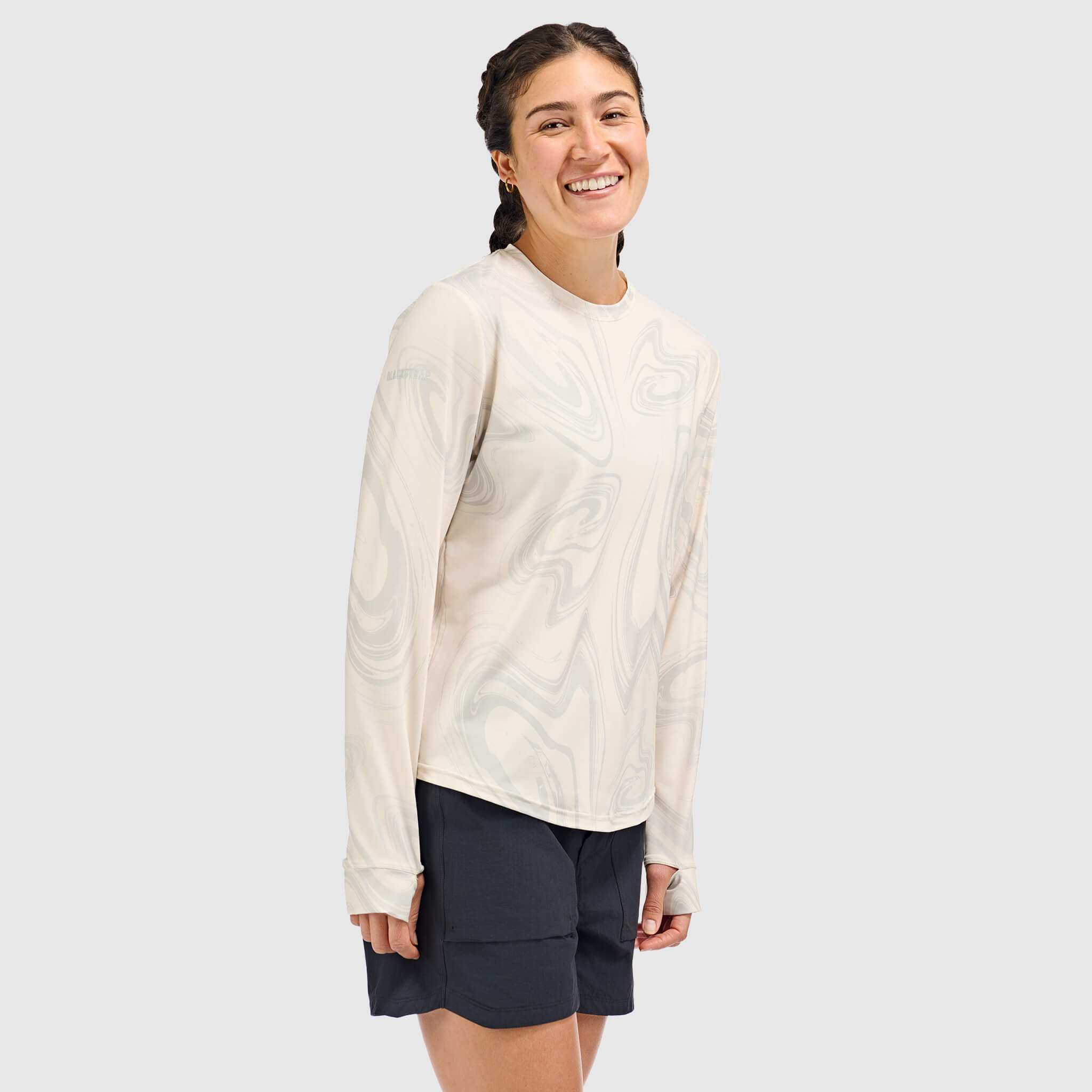 Women's Brackish Crewneck Long Sleeve BlackStrap #color_hyper-ash