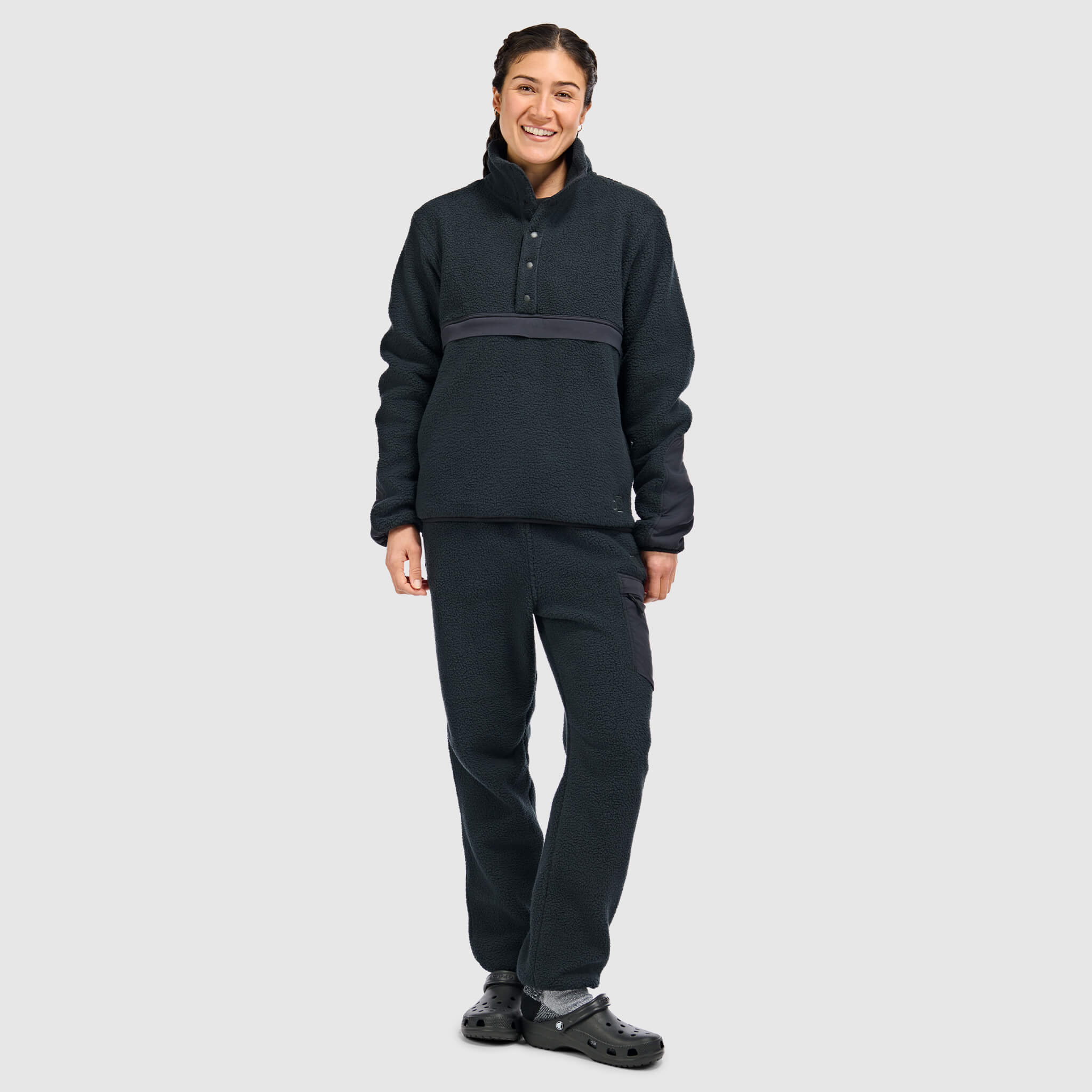 BlackStrap Women's Caldera Sherpa Fleece Half Snap Pullover #color_black