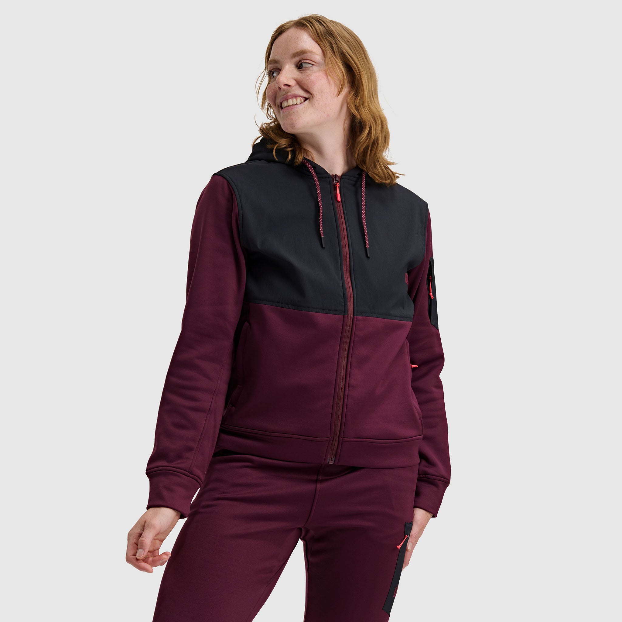 BlackStrap Women's Spectrum Full Zip Hoodie #color_cherry