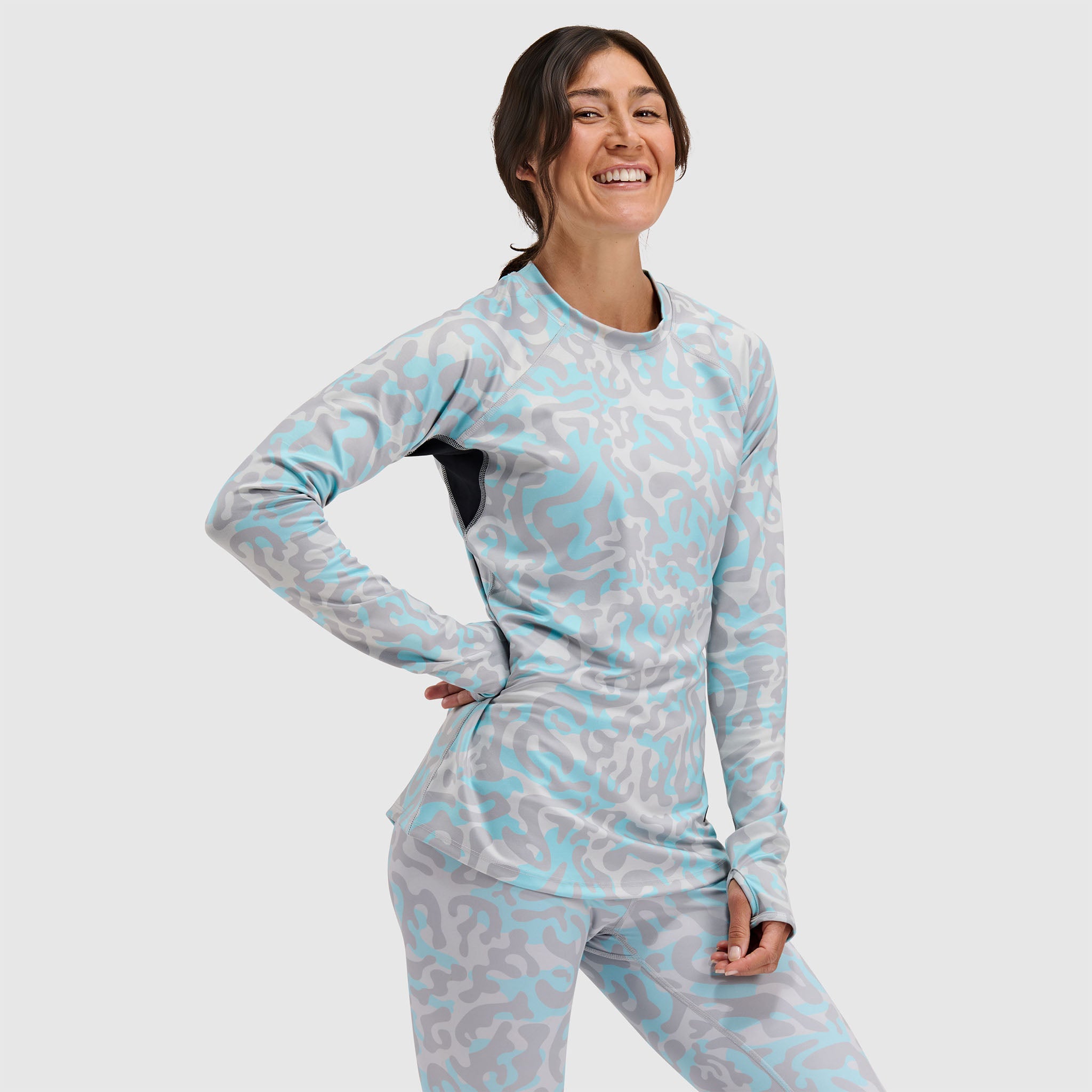 BlackStrap Women's Summit Baselayer Crewneck Long Sleeve #color_animo ash