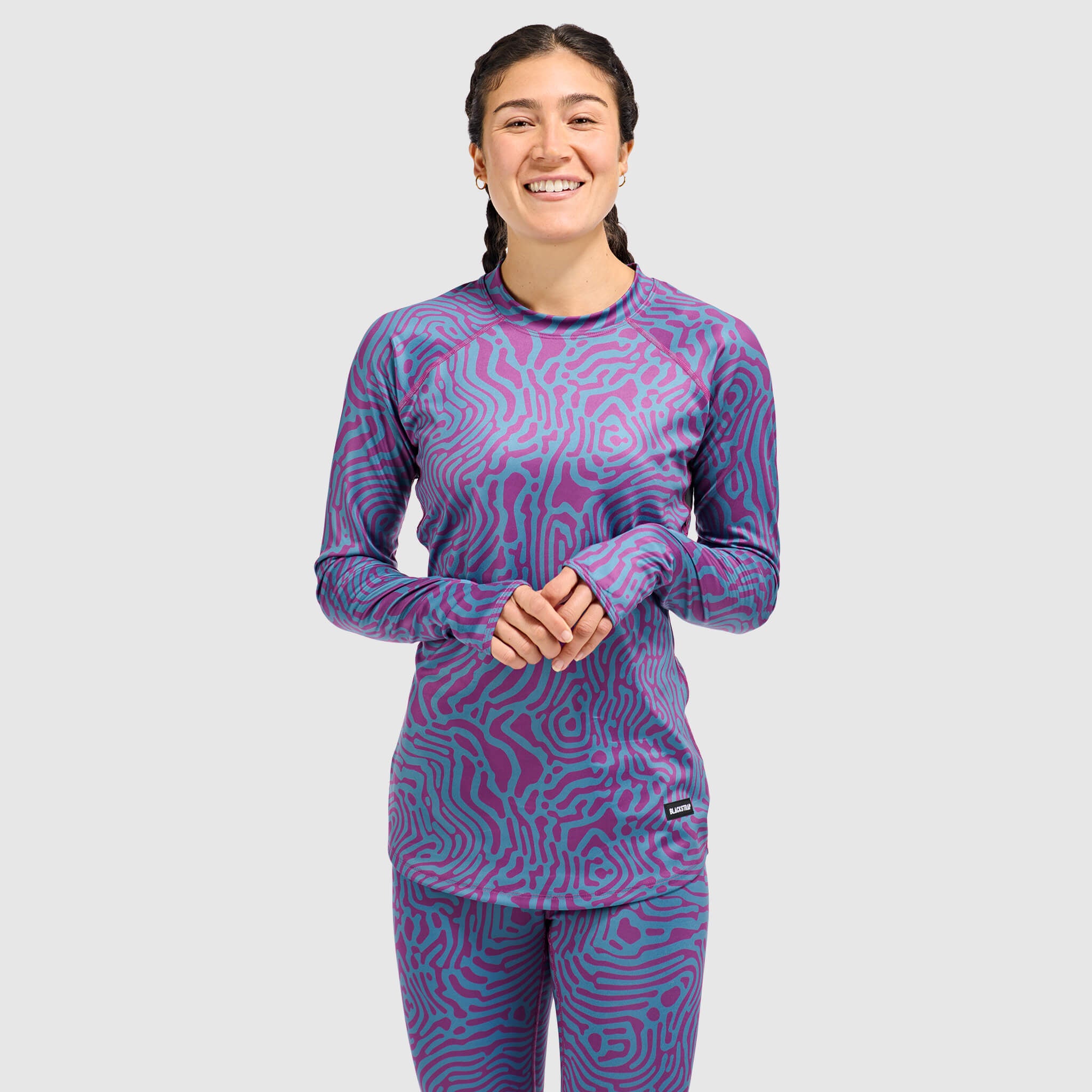 BlackStrap Women's Summit Baselayer Crewneck Long Sleeve #color_inprint-currant