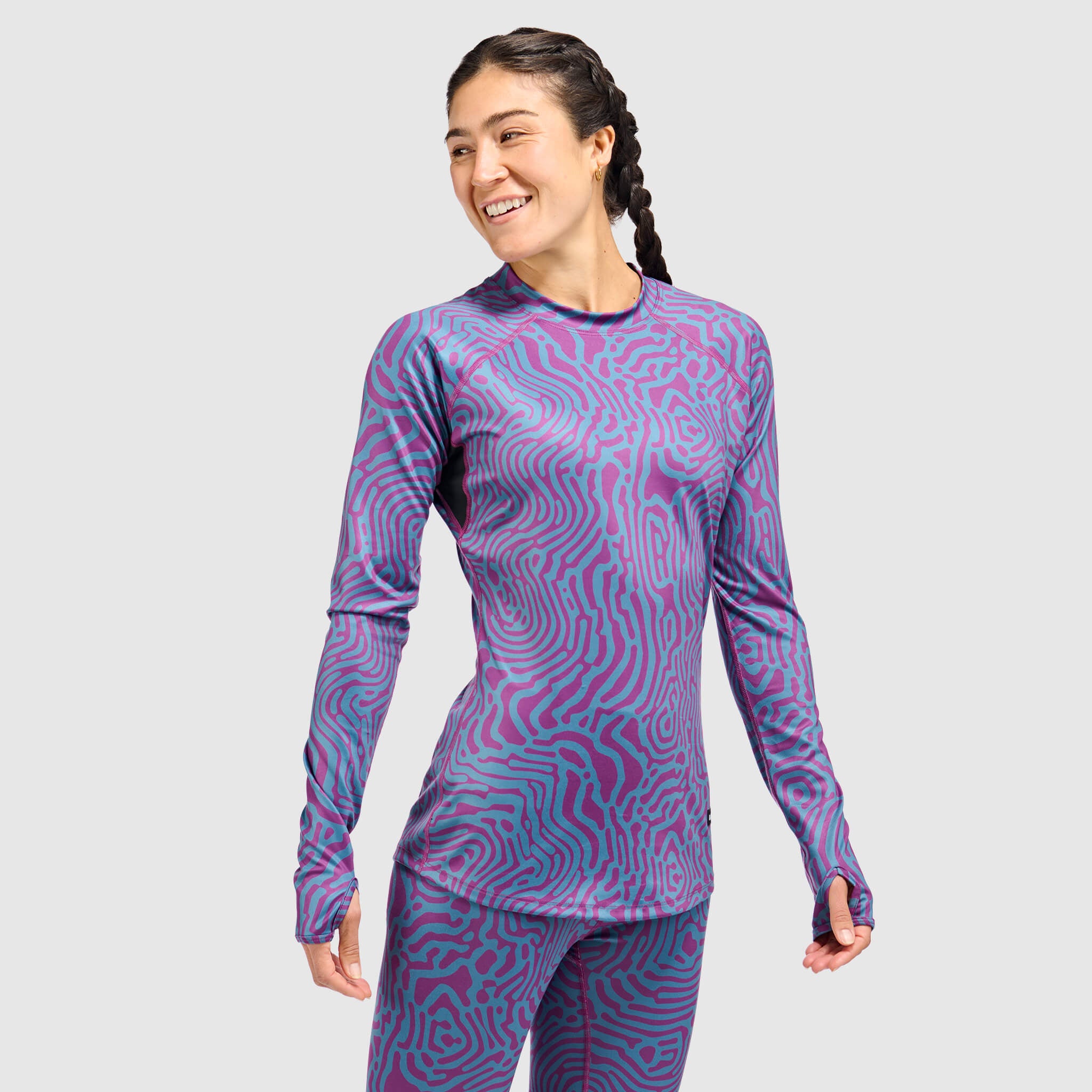 BlackStrap Women's Summit Baselayer Crewneck Long Sleeve #color_inprint-currant