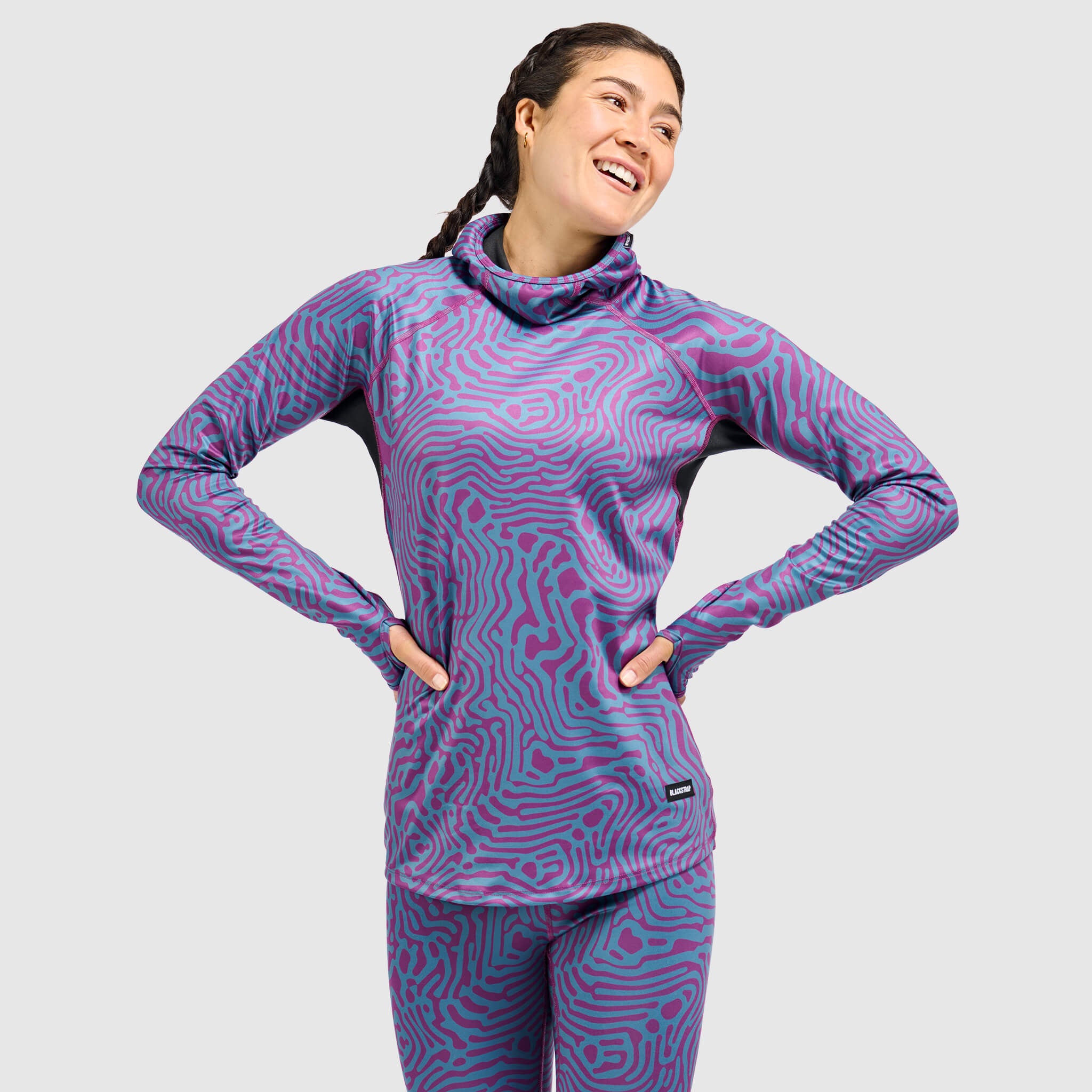 BlackStrap Women's Summit Baselayer Hoodie #color_inprint-currant