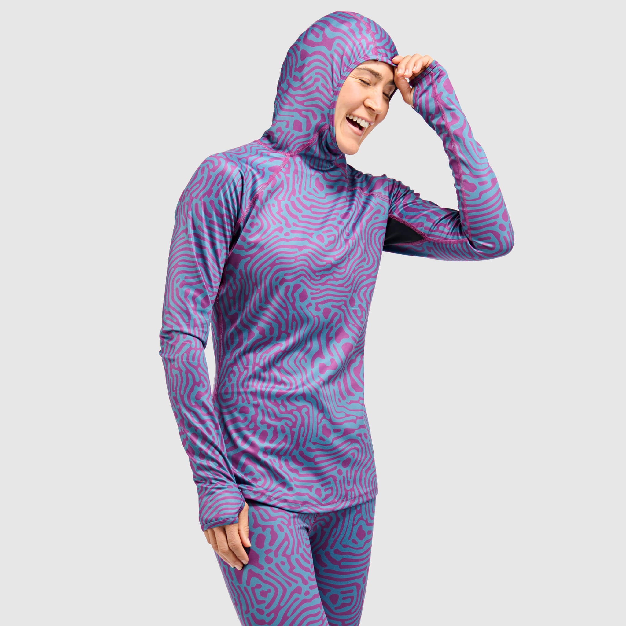 BlackStrap Women's Summit Baselayer Hoodie #color_inprint-currant