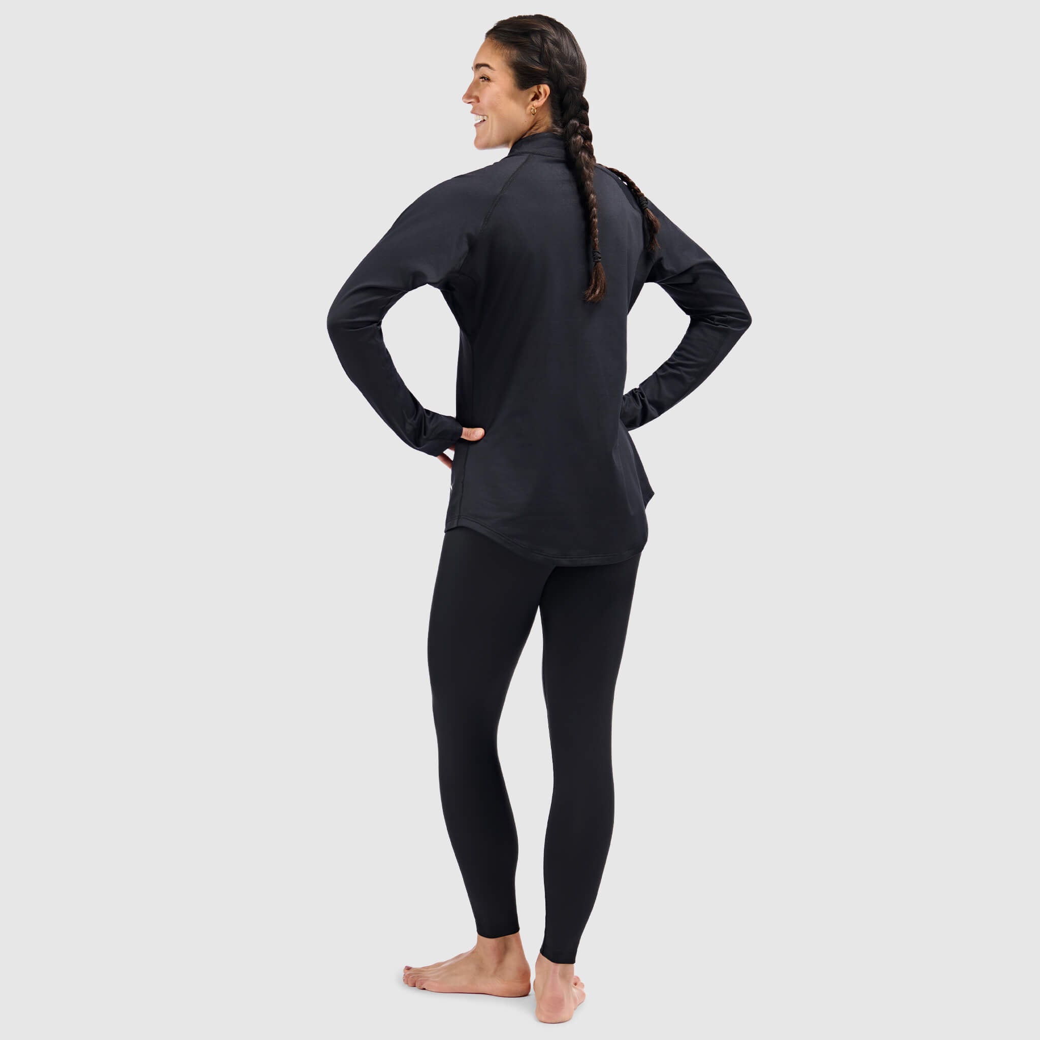 BlackStrap Womens Quarter Zip crewneck base layer top #color_black