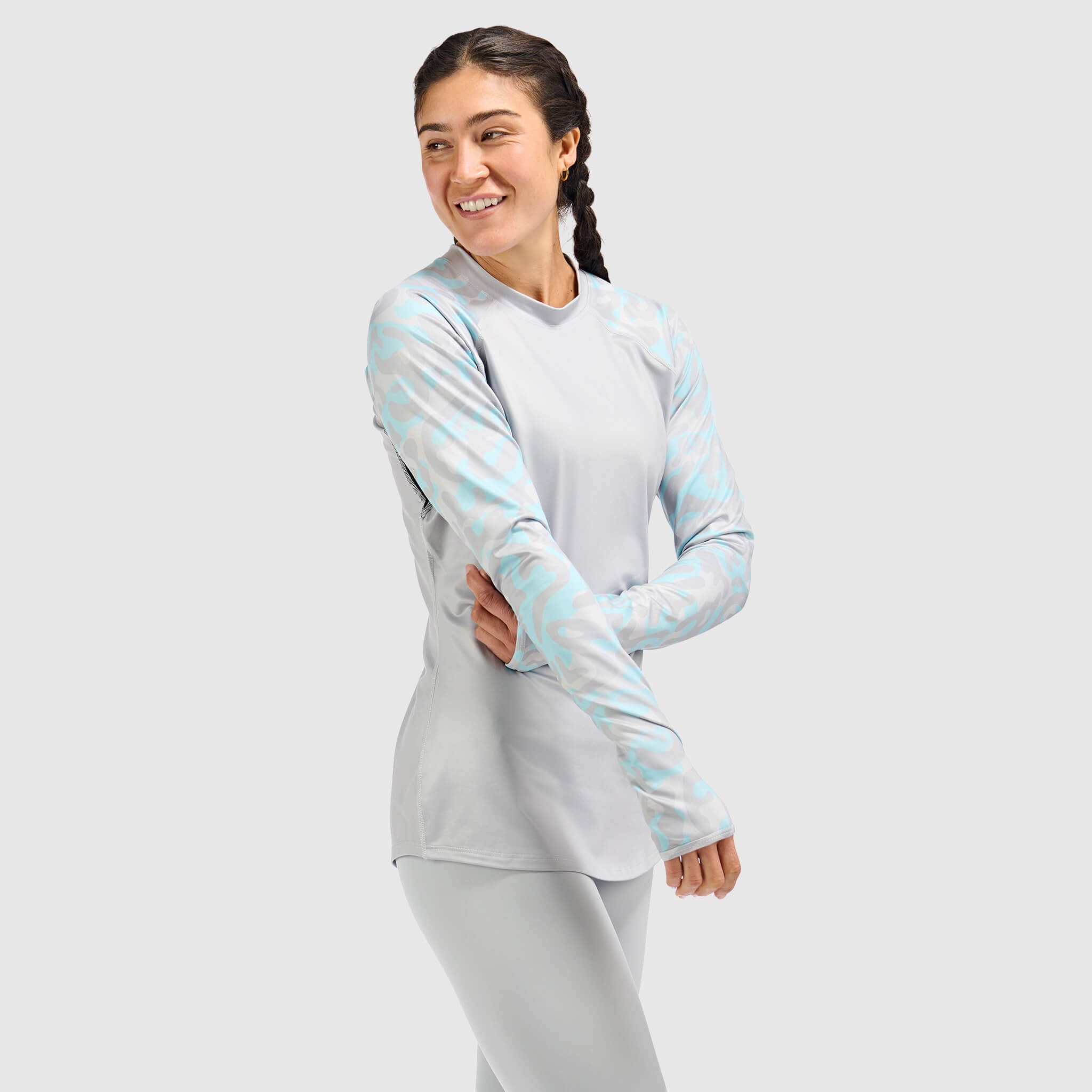 BlackStrap Women's Vista Baselayer Crewneck Long Sleeve #color_animo ash