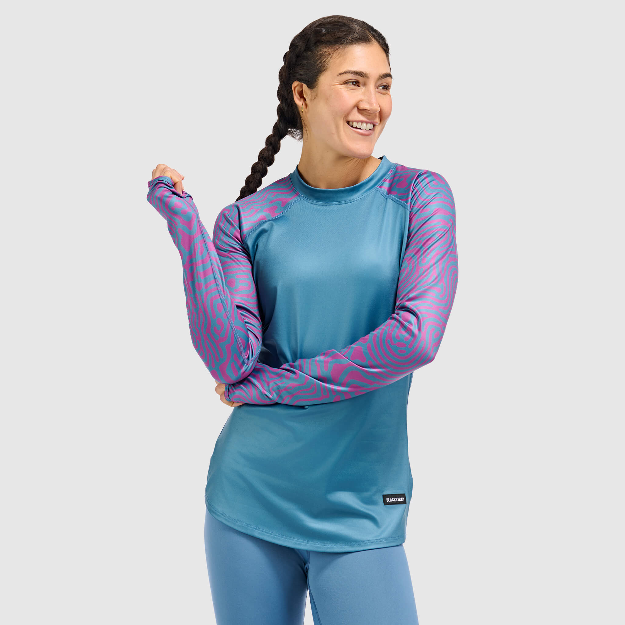 BlackStrap Women's Vista Baselayer Crewneck Long Sleeve #color_inprint currant