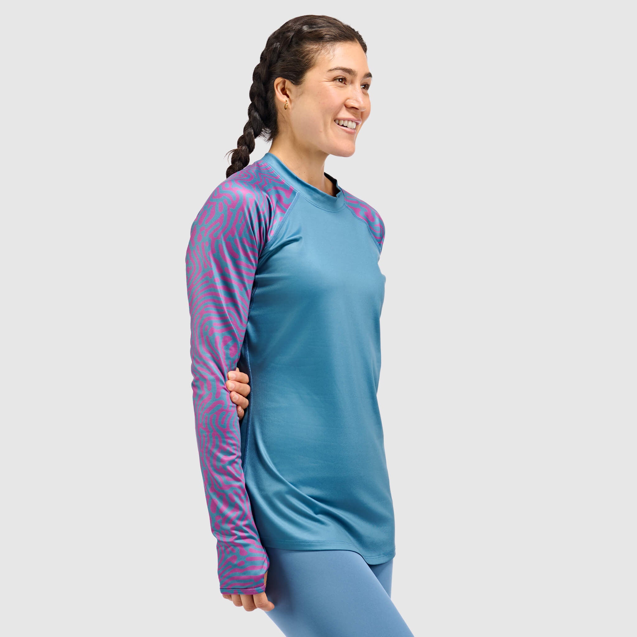 BlackStrap Women's Vista Baselayer Crewneck Long Sleeve #color_inprint currant
