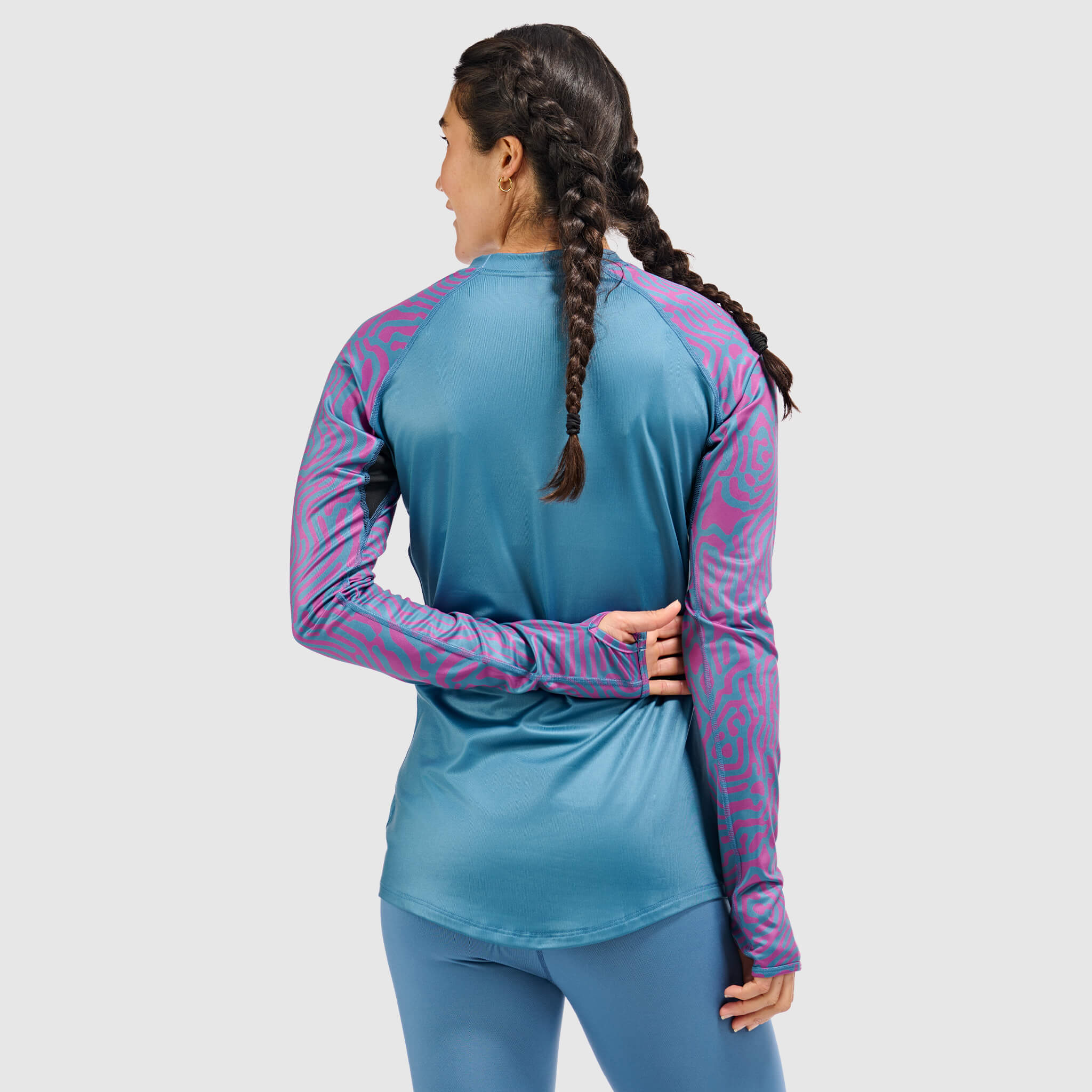 BlackStrap Women's Vista Baselayer Crewneck Long Sleeve #color_inprint currant