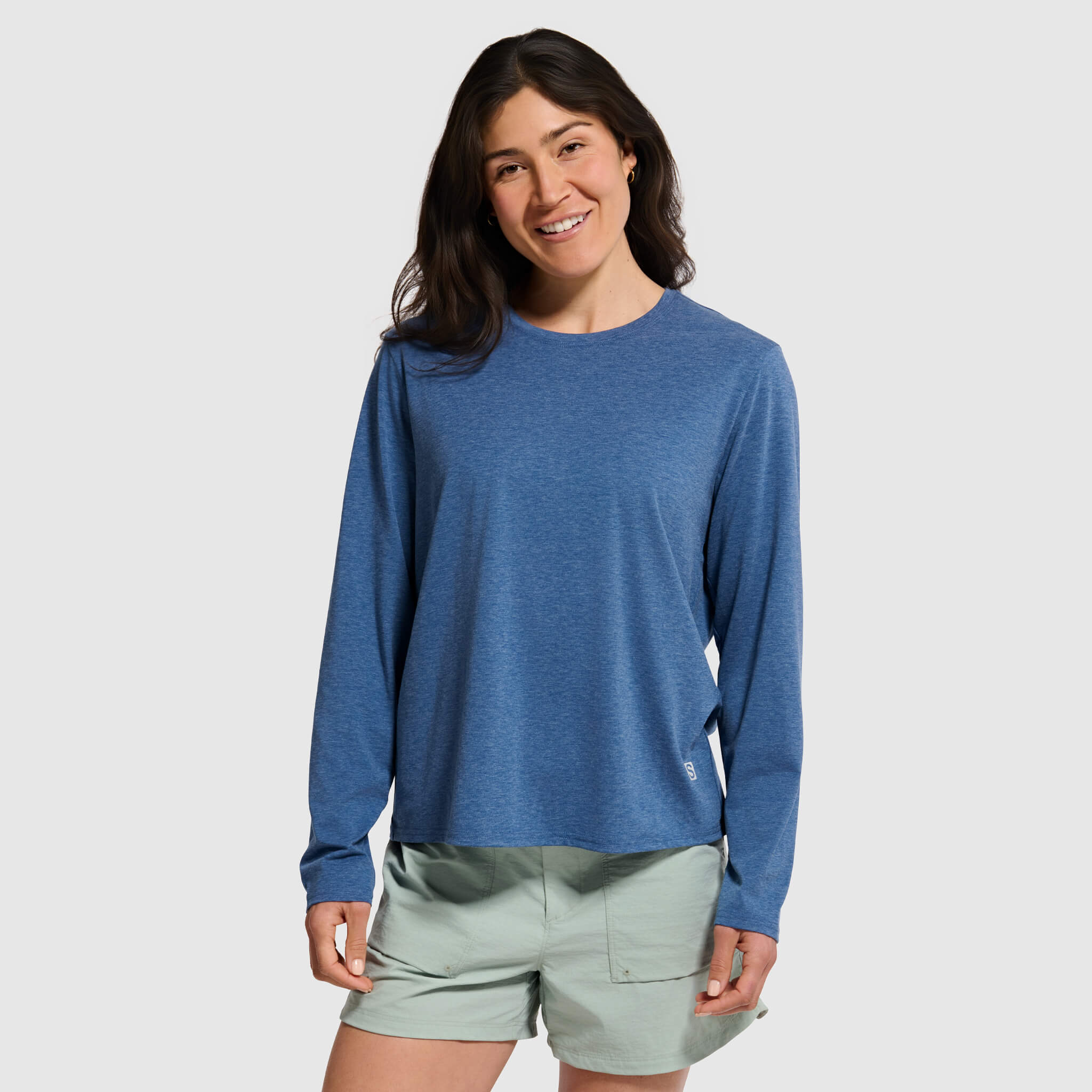 Women's BlackStrap Aspect Crewneck Long Sleeve Shirt #color_deschutes