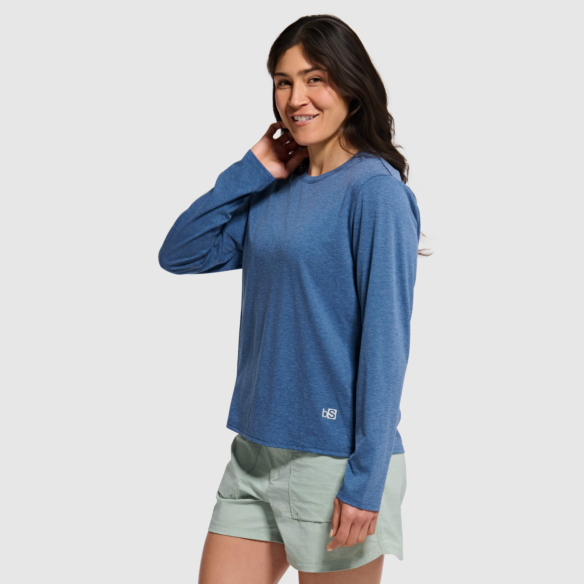 Women's BlackStrap Aspect Crewneck Long Sleeve Shirt #color_deschutes