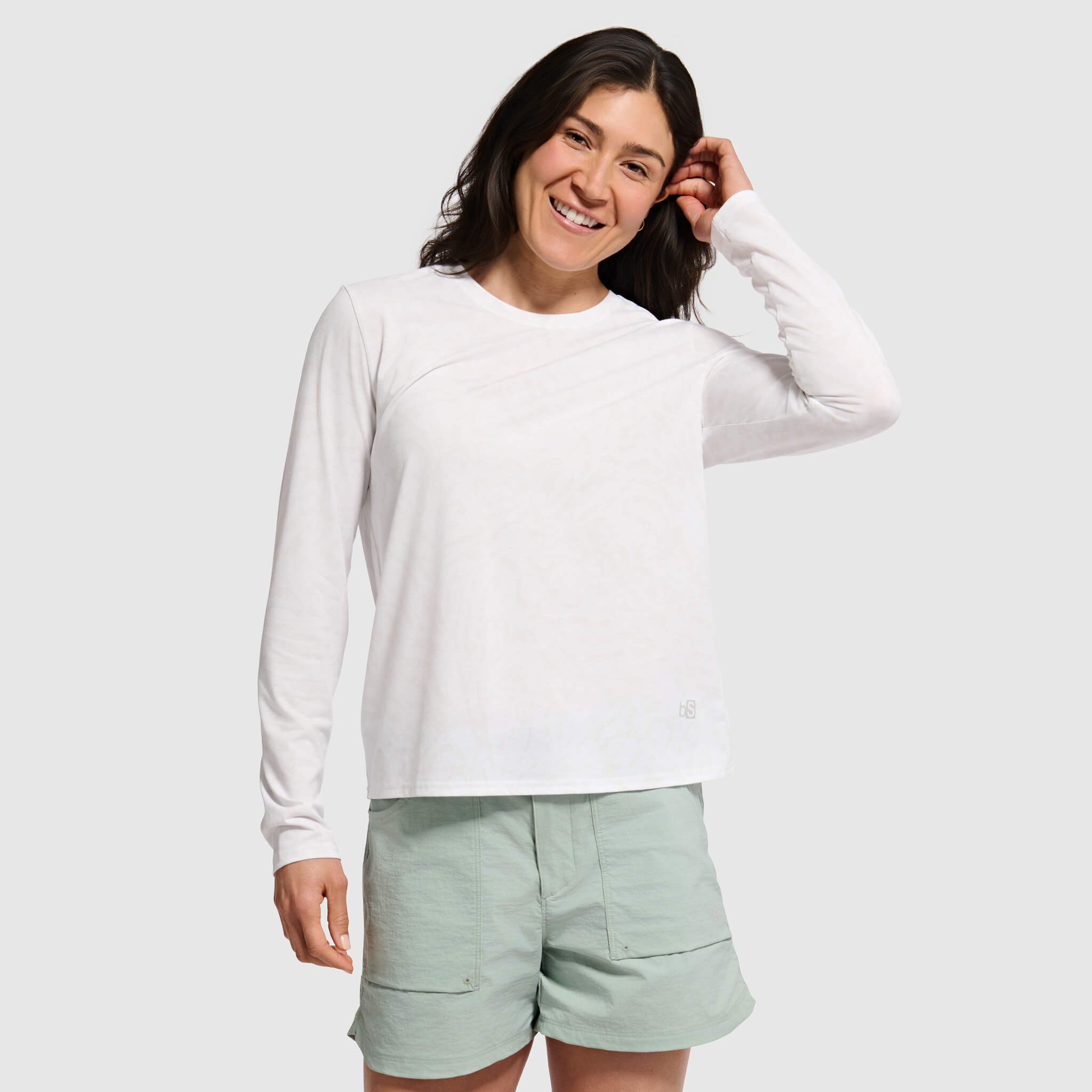 Women's BlackStrap Aspect Crewneck Long Sleeve Shirt #color_ripple ash