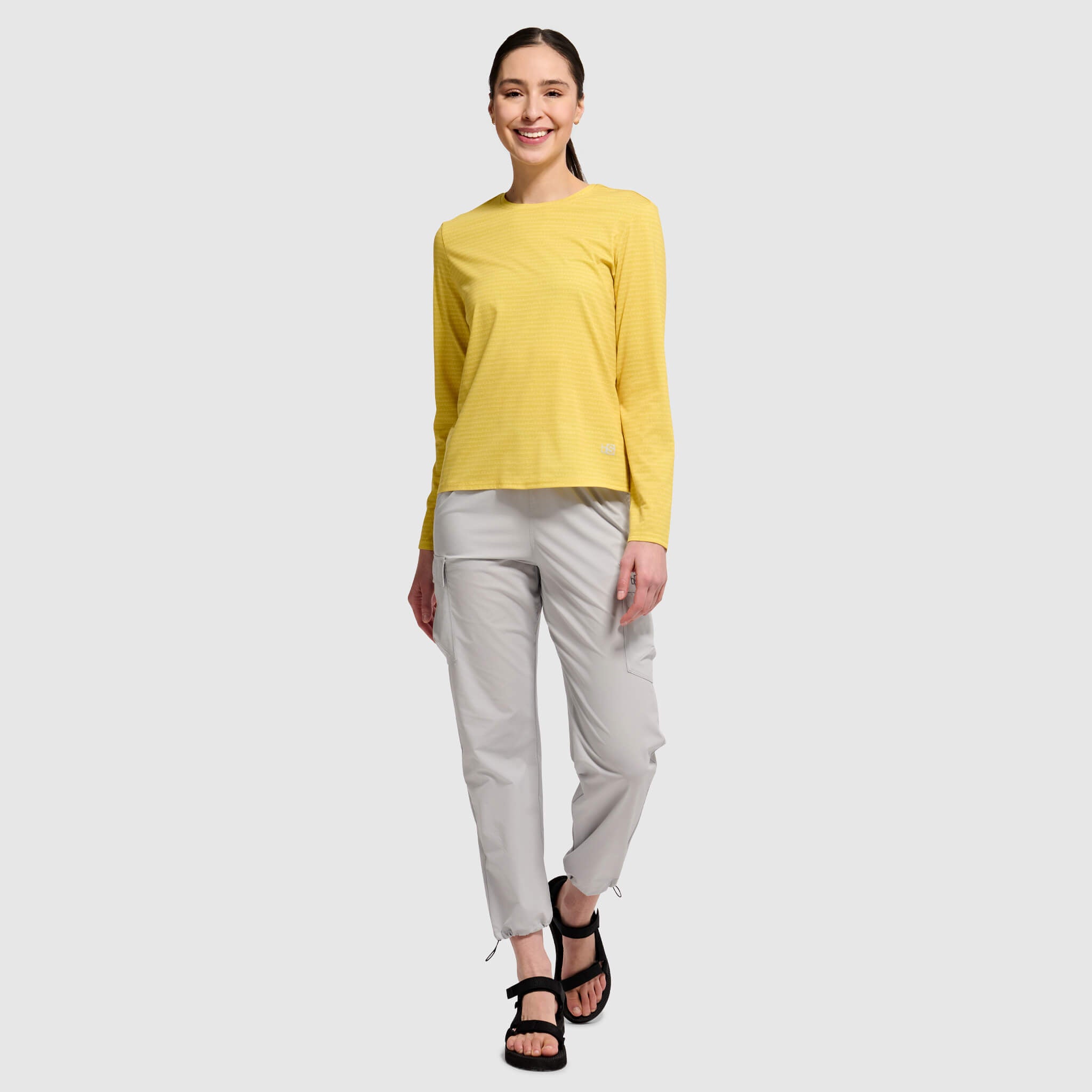 Women's BlackStrap Aspect Crewneck Long Sleeve Shirt #color_sharktooth meadow