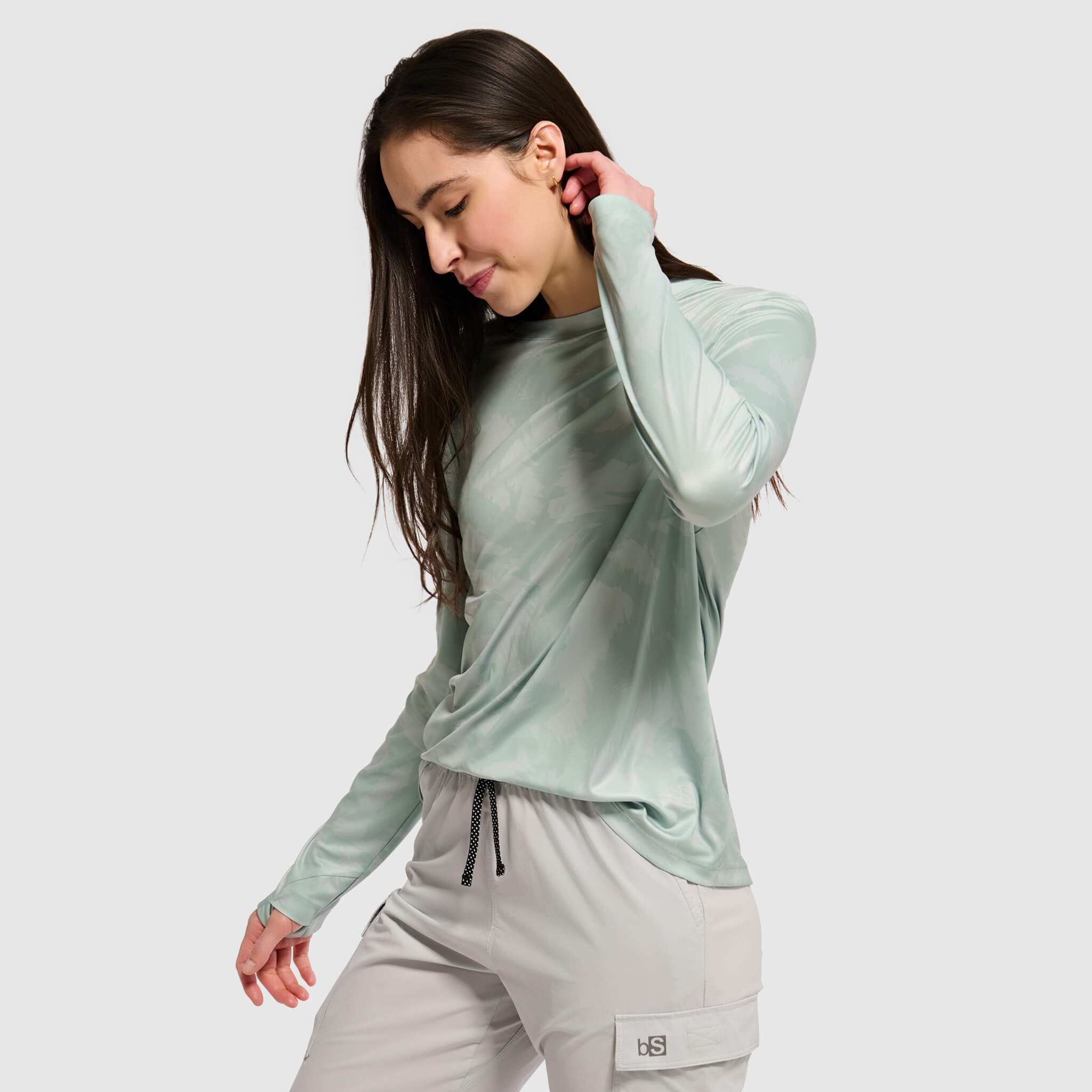Women's Brackish Crewneck Long Sleeve BlackStrap #color_slash spruce