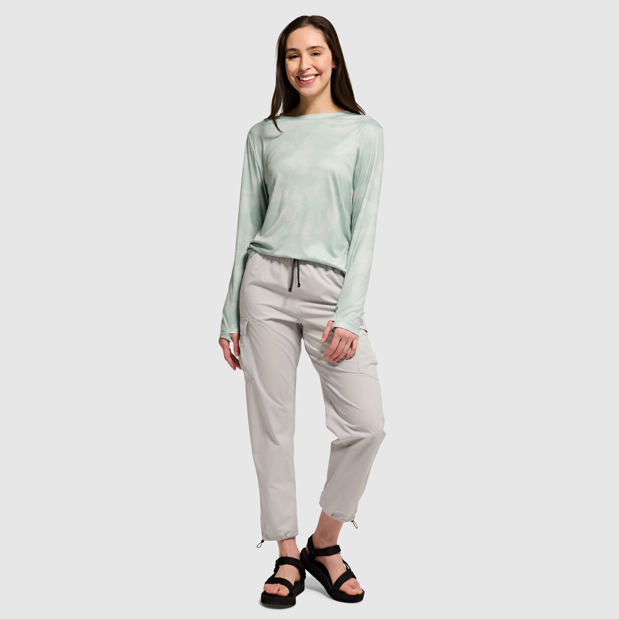 Women's Brackish Crewneck Long Sleeve BlackStrap #color_slash spruce