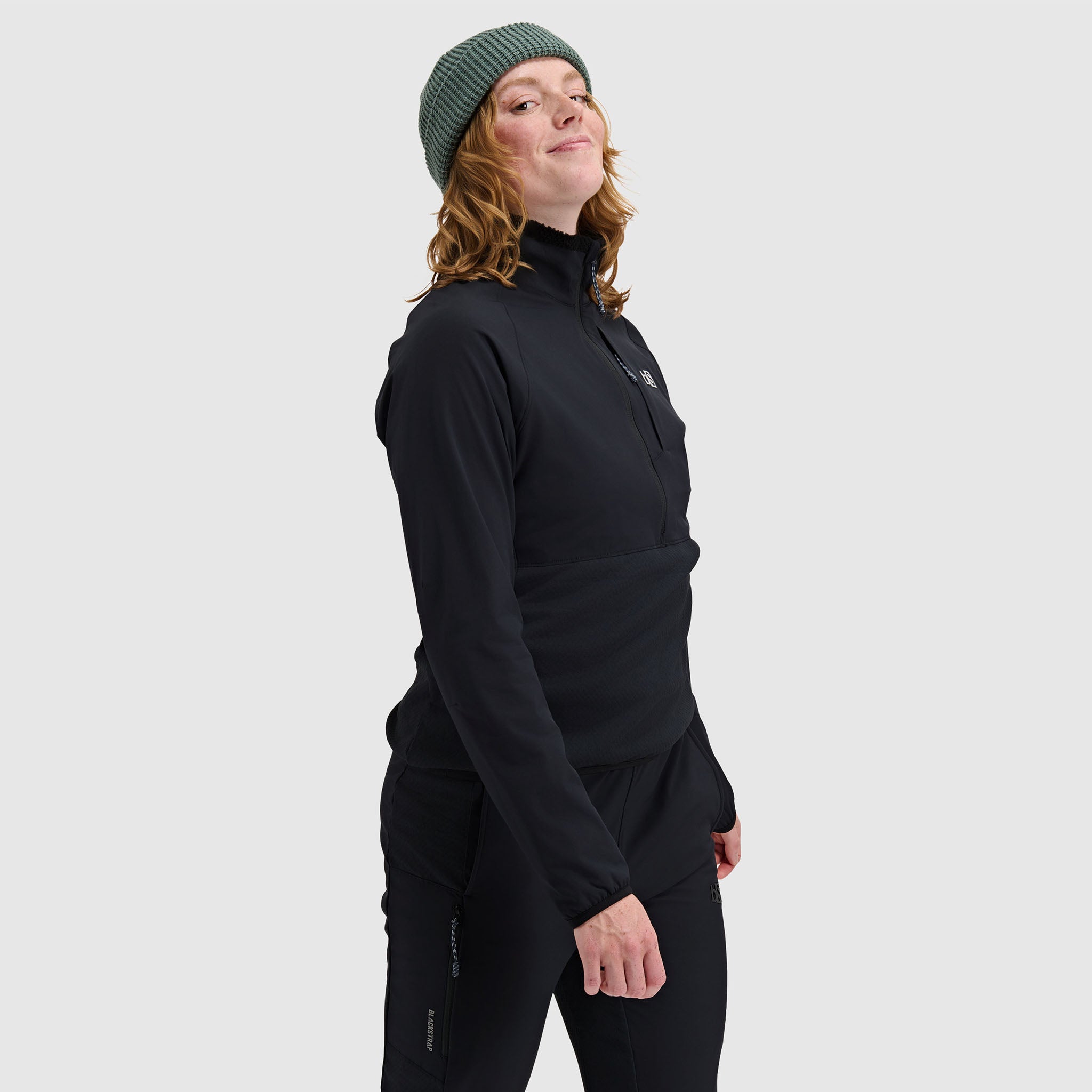 BlackStrap Women's Tribrid Grid Fleece Half Snap Pullover #color_black