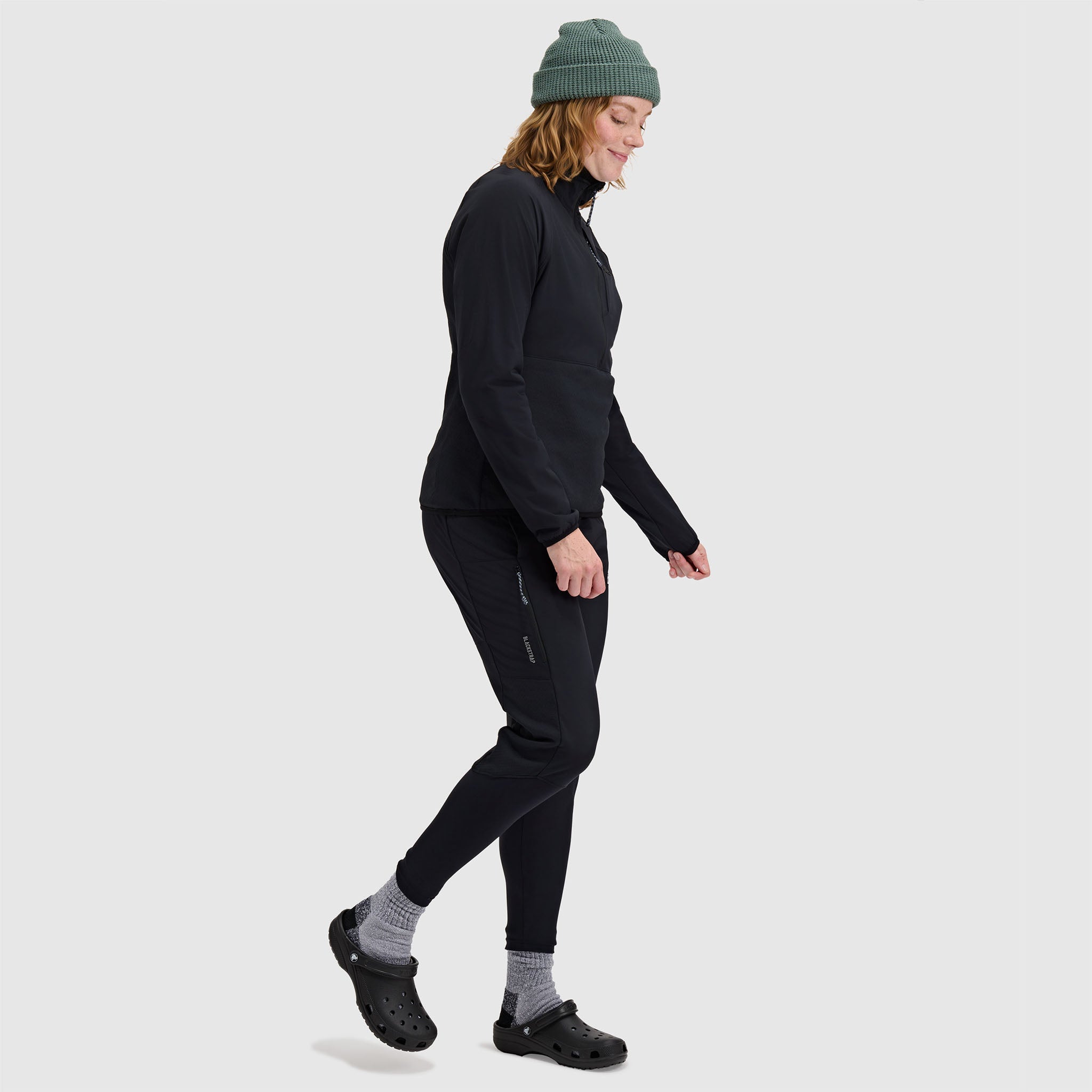 BlackStrap Women's Tribrid Grid Fleece Half Snap Pullover #color_black