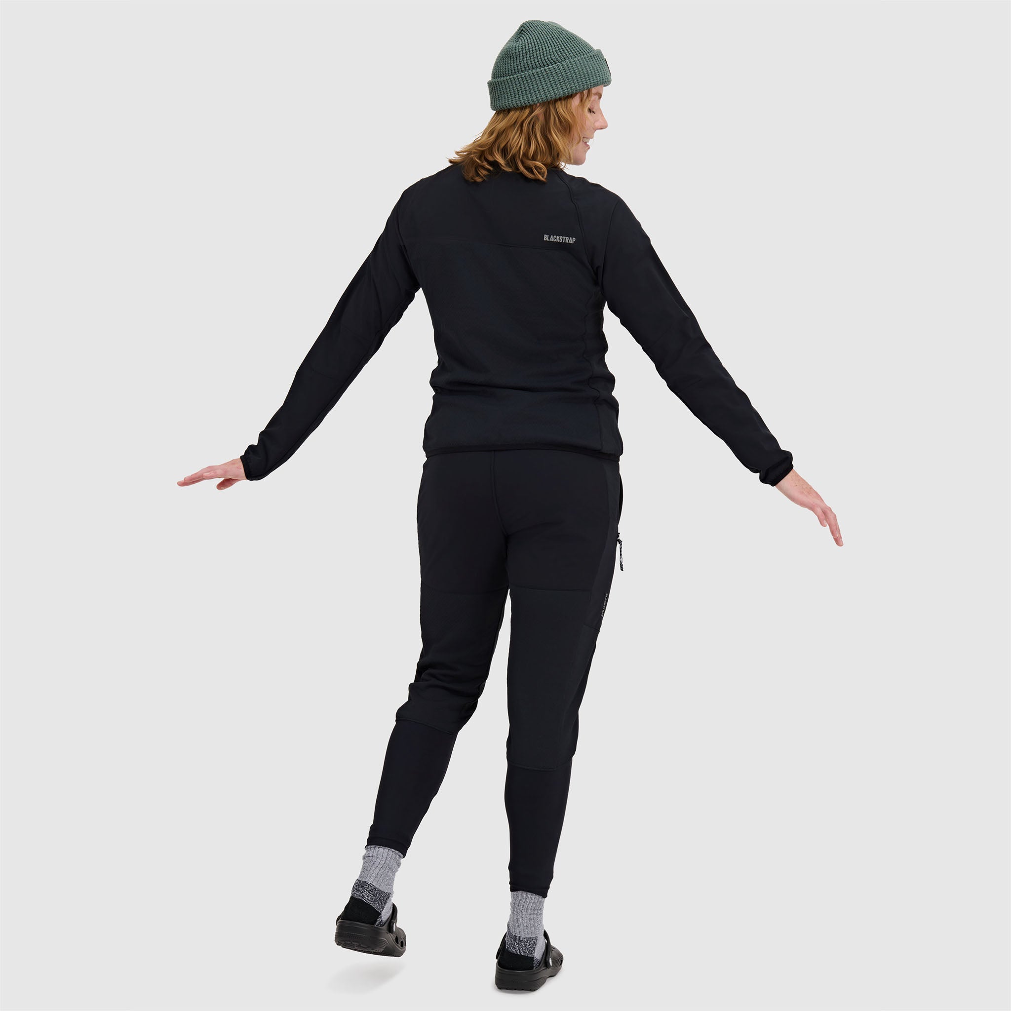 BlackStrap Women's Tribrid Grid Fleece Half Snap Pullover #color_black