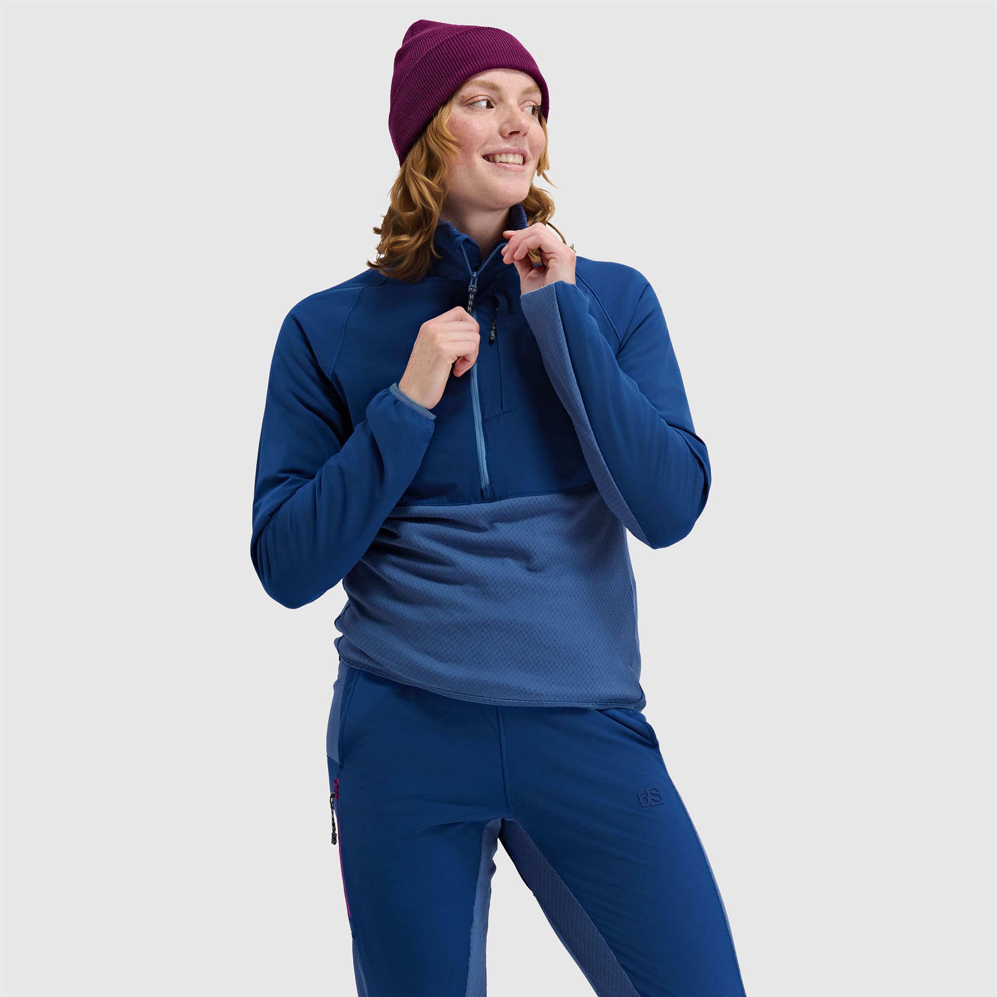 BlackStrap Women's Tribrid Grid Fleece Half Snap Pullover #color_deschutes