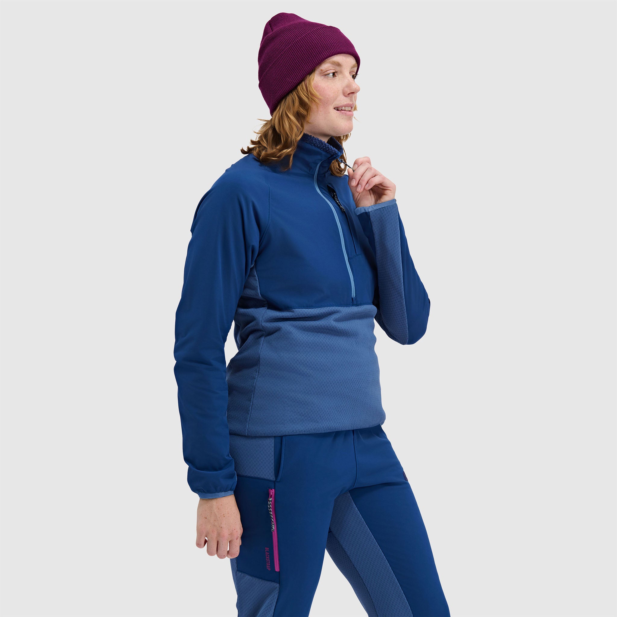 BlackStrap Women's Tribrid Grid Fleece Half Snap Pullover #color_deschutes