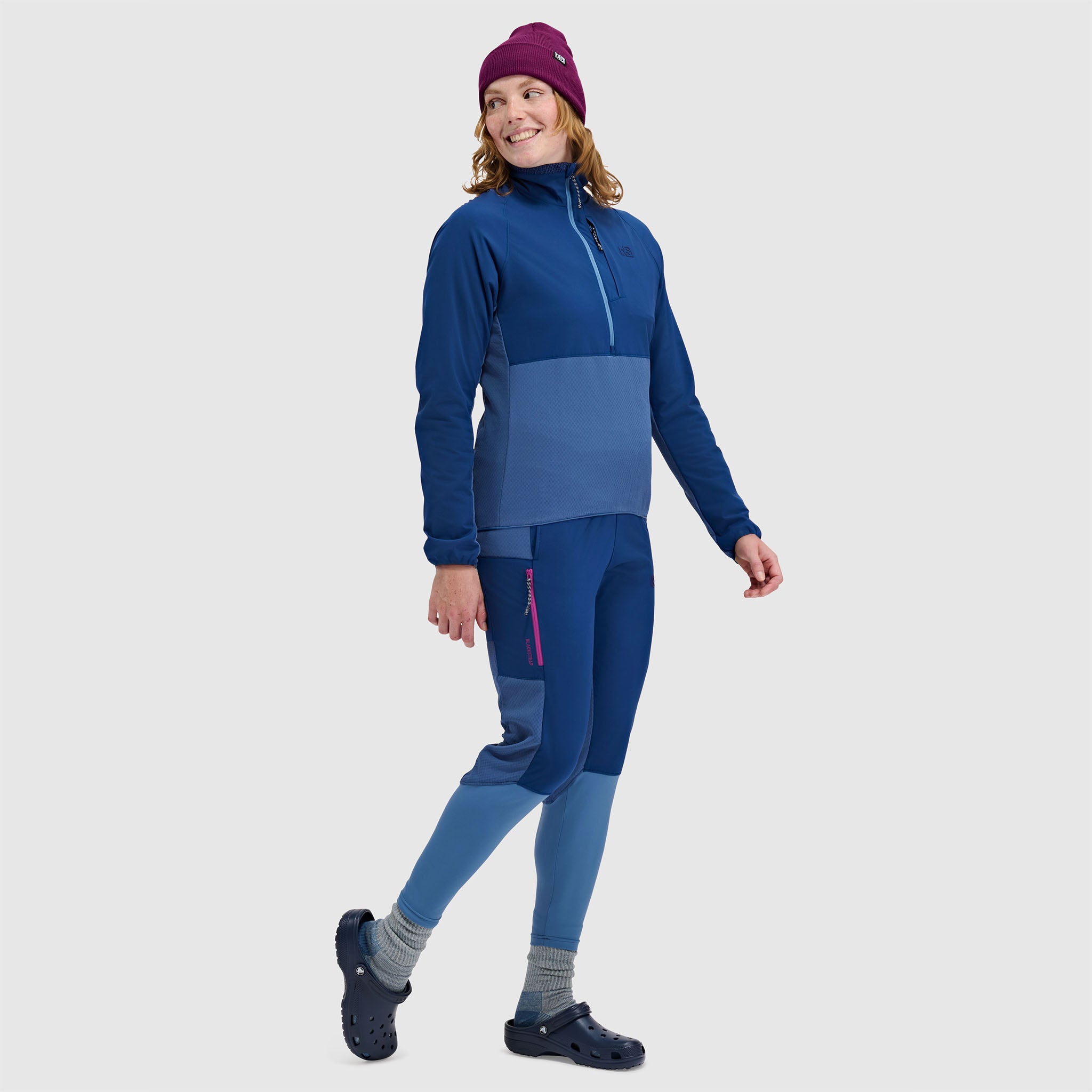 BlackStrap Women's Tribrid Grid Fleece Half Snap Pullover #color_deschutes