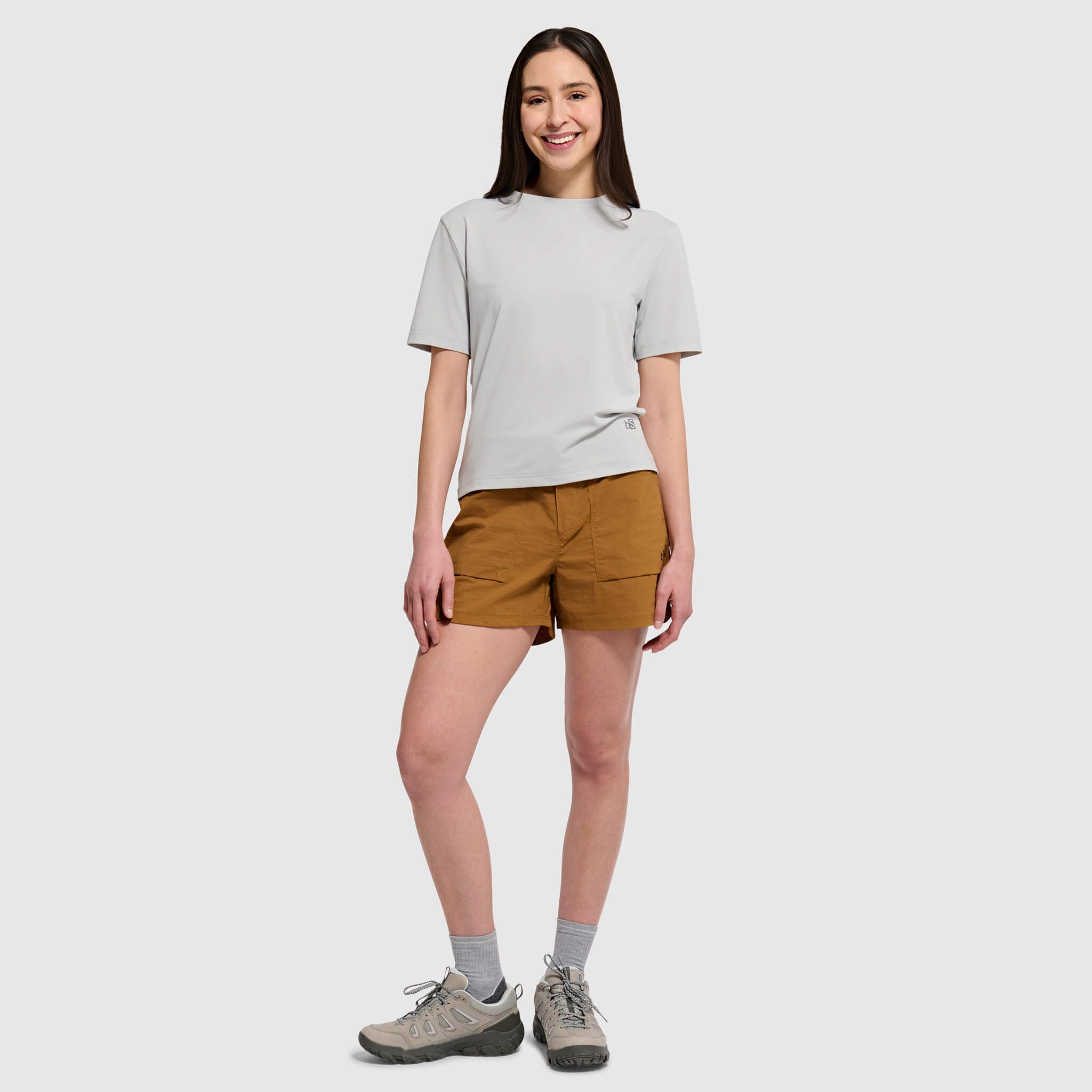Women's Voyage Tee Shirt BlackStrap #color_ash