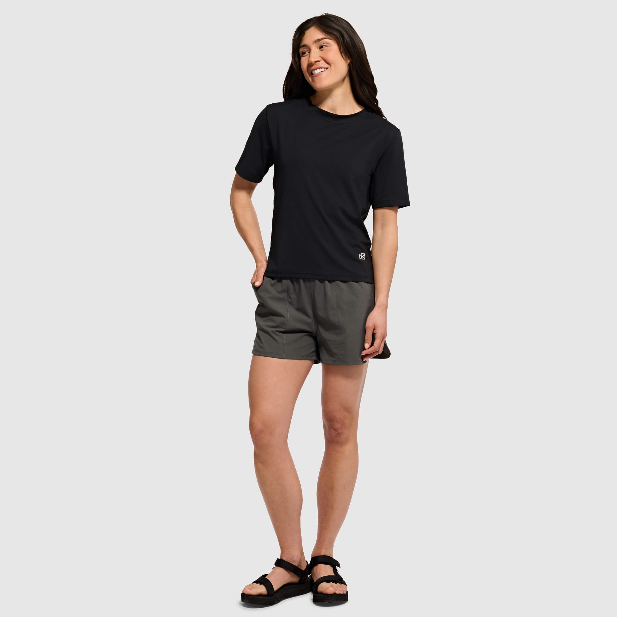 Women's Voyage Tee Shirt BlackStrap #color_black