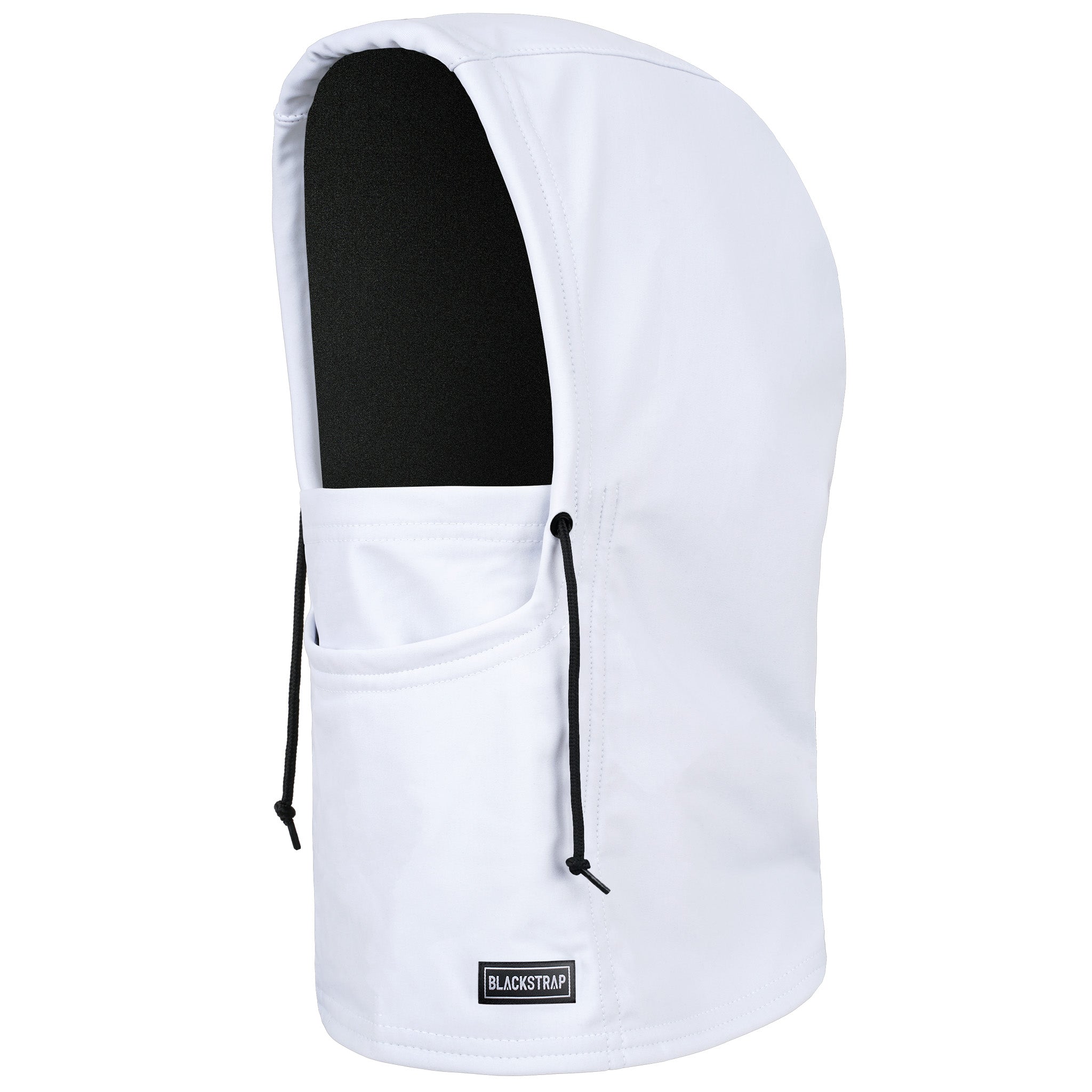 Camber Hood Adjustable Balaclava | Solids BlackStrap White #color_white