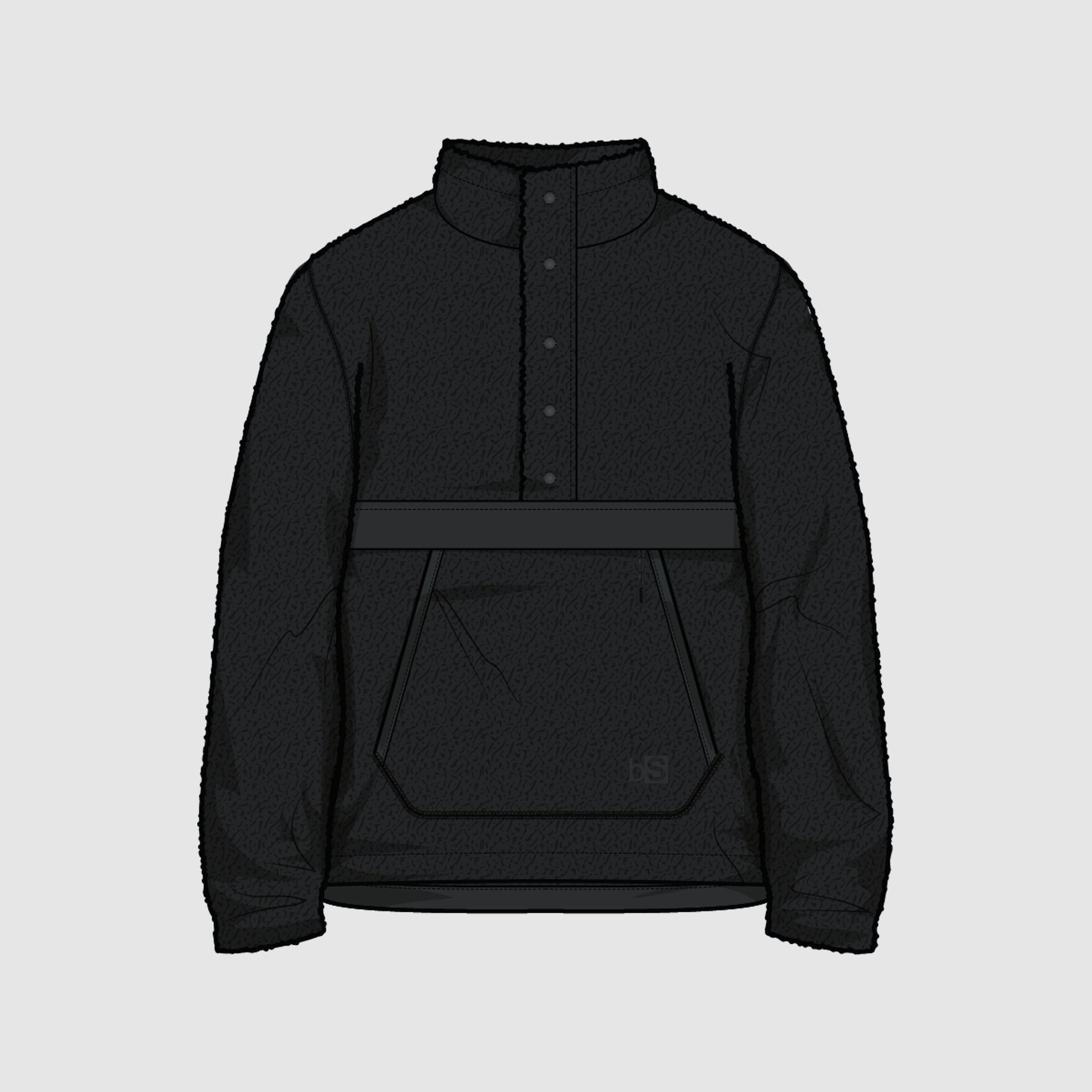 BlackStrap Mens Caldera Sherpa Fleece Half Snap #color_black