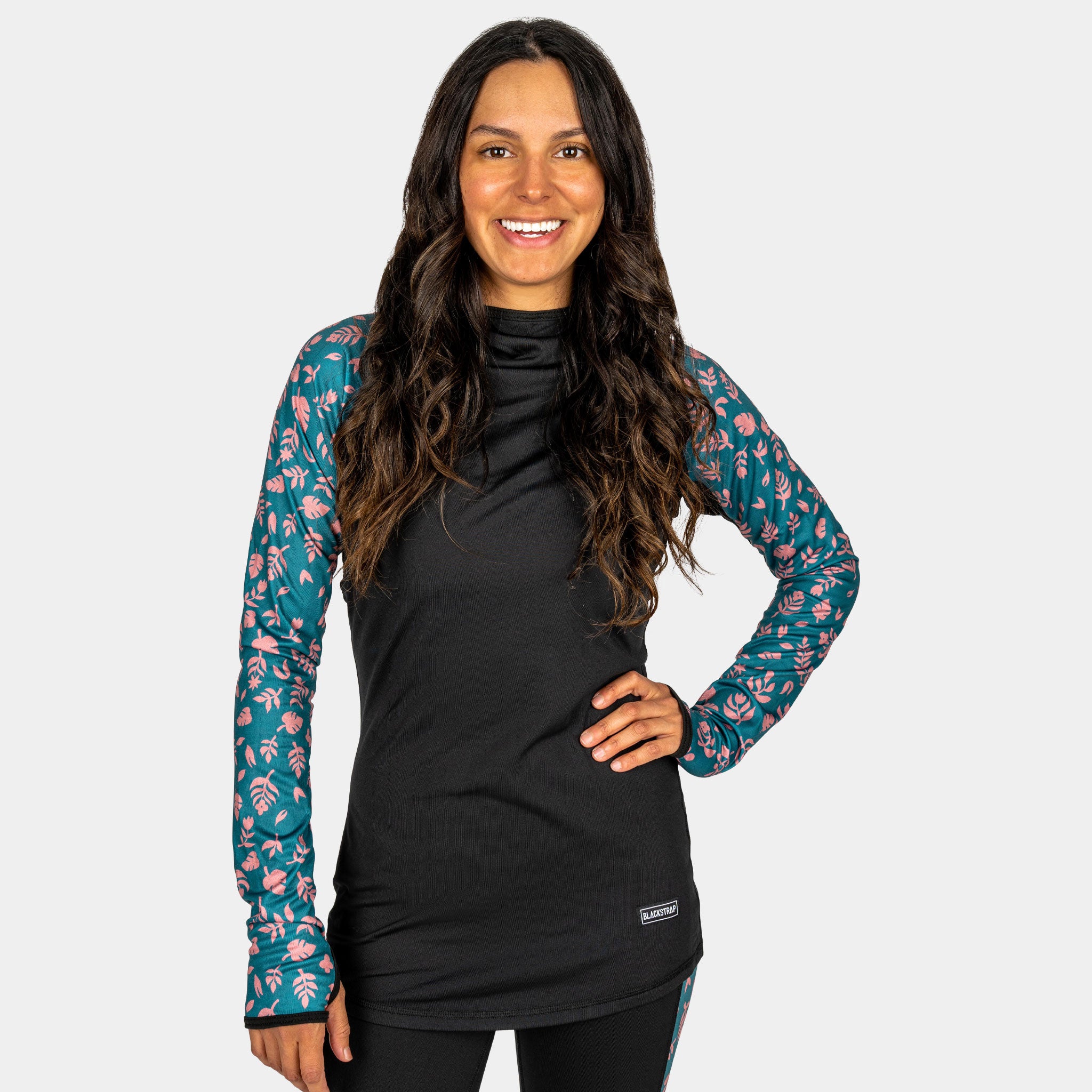 Women's Therma Base Layer Hoodie BlackStrap #color_tiny floral