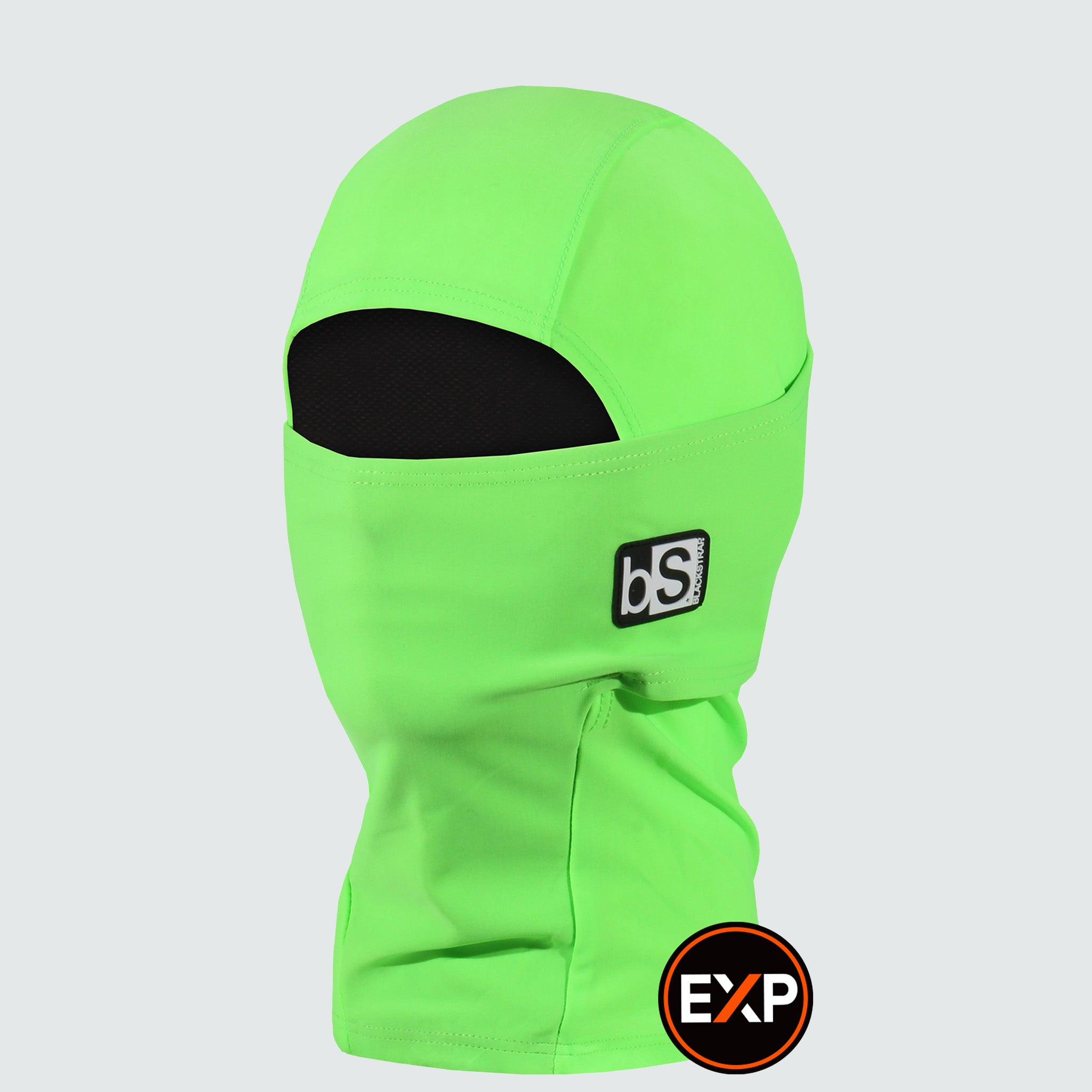 Kids' Expedition Hood Balaclava | Solids BlackStrap Bright Green #color_bright-green