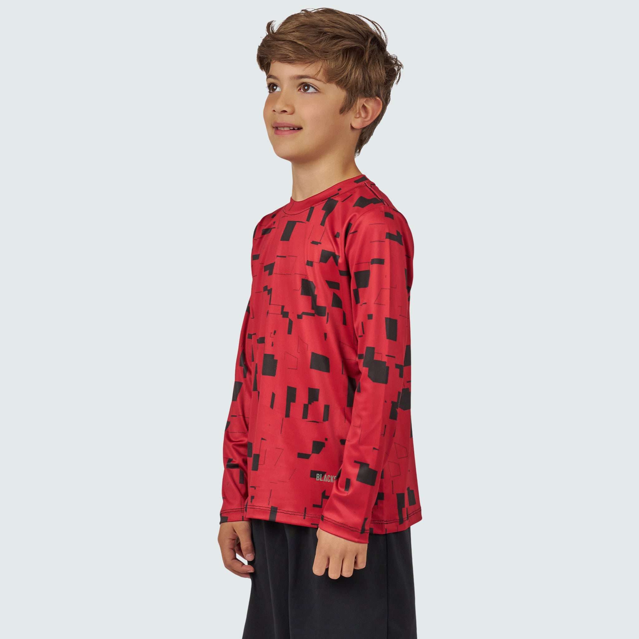 Kids' Brackish Crewneck Long Sleeve BlackStrap #color_blocks scarlet