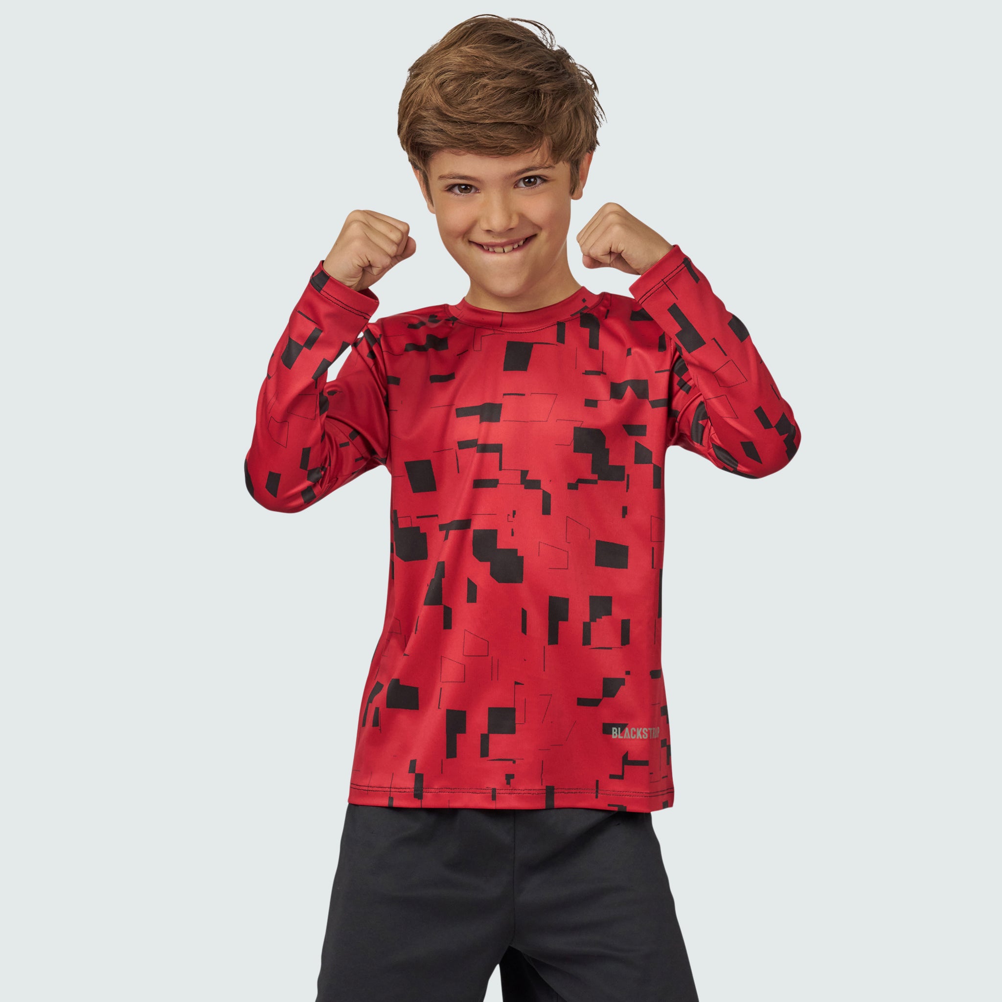 Kids' Brackish Crewneck Long Sleeve BlackStrap #color_blocks scarlet
