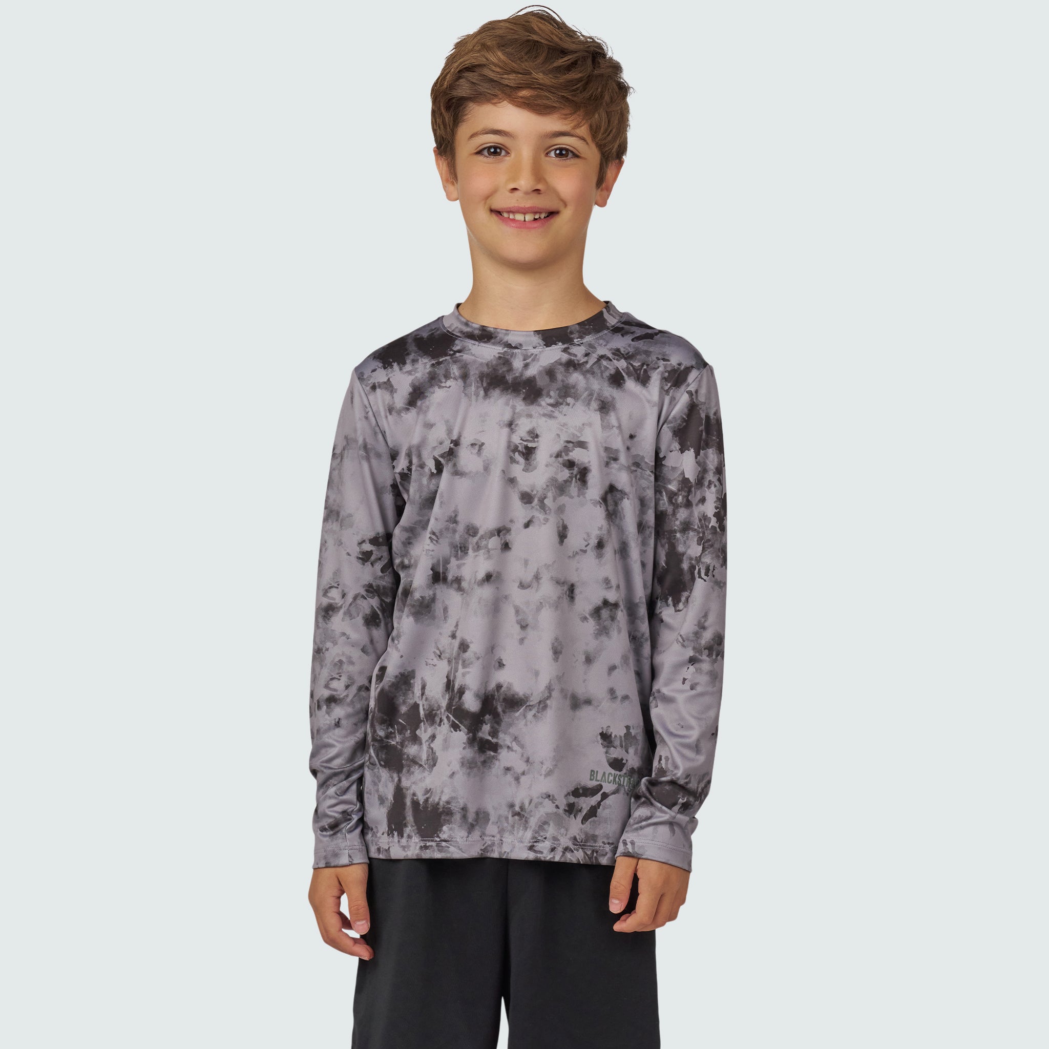 Kids' Brackish Crewneck Long Sleeve BlackStrap #color_tie dye smoldered