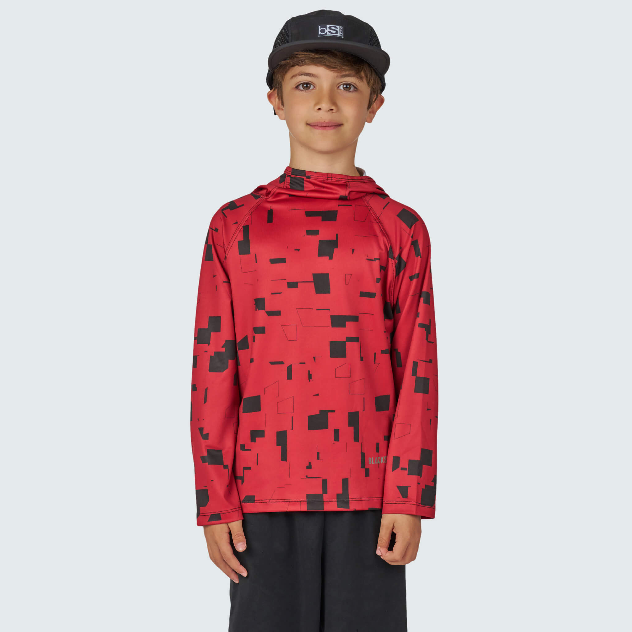 Kids' Brackish Hoodie BlackStrap #color_blocks scarlet