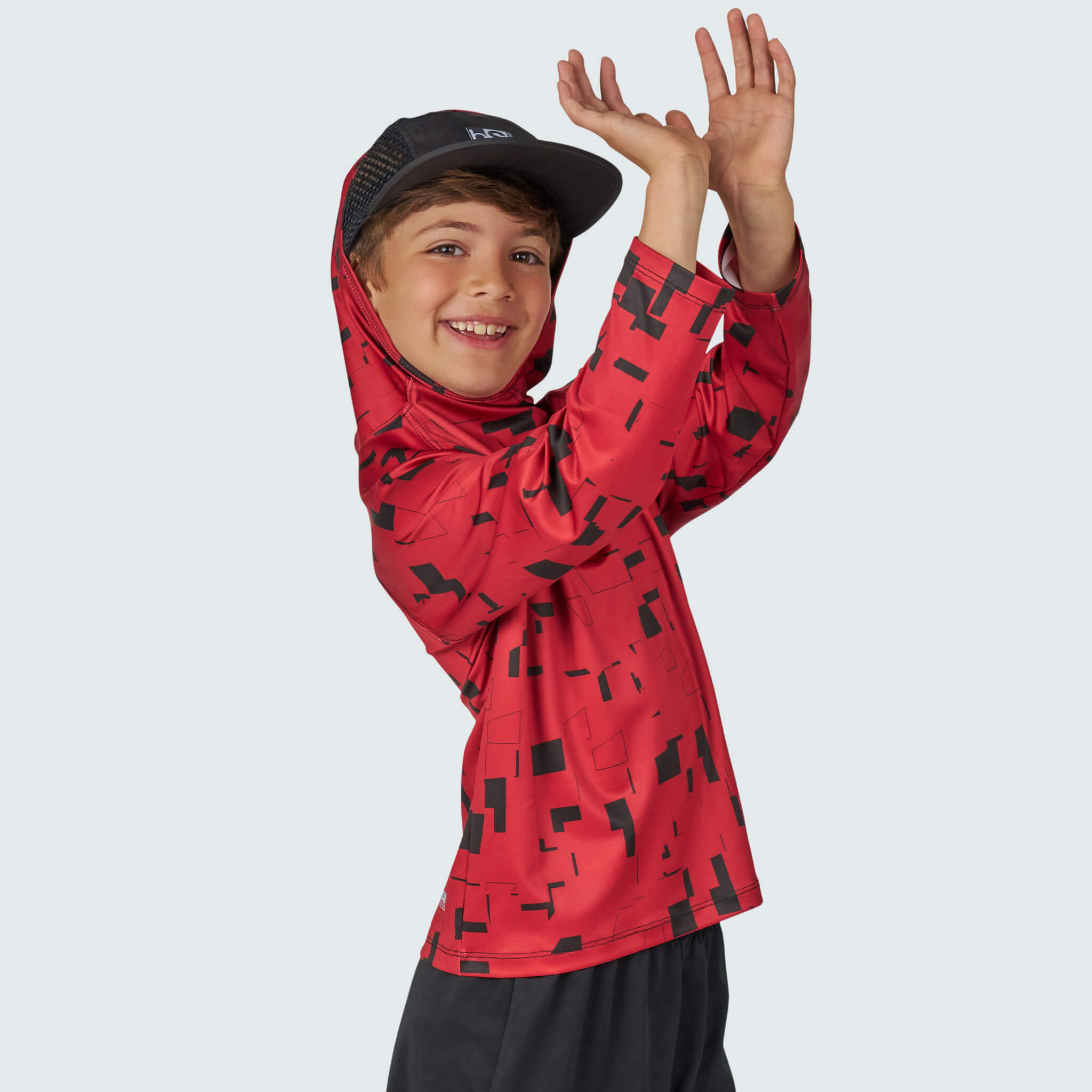 Kids' Brackish Hoodie BlackStrap #color_blocks scarlet