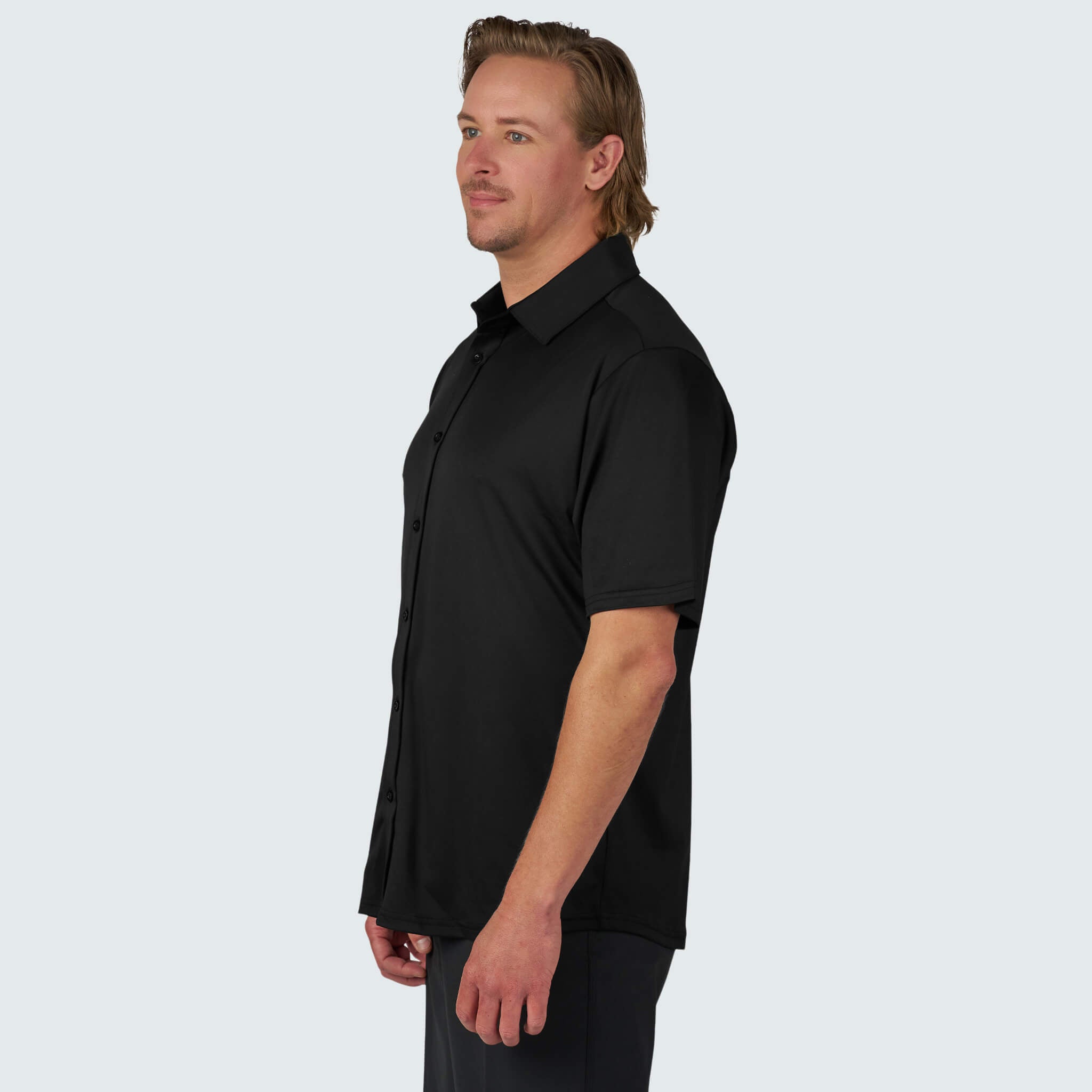 Men's Brackish Button Up BlackStrap #color_black