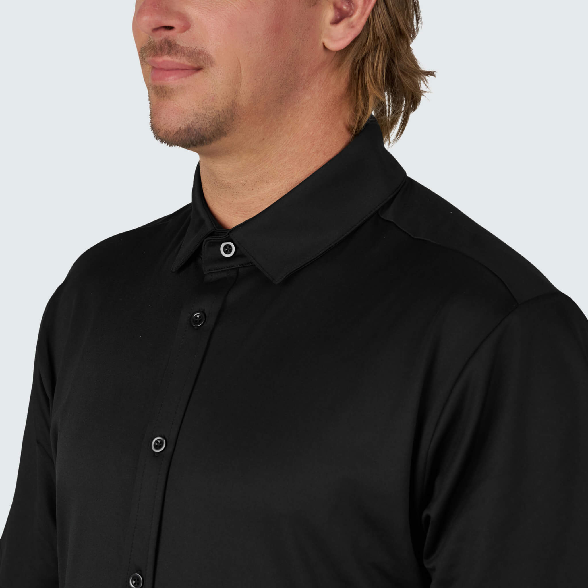 Men's Brackish Button Up BlackStrap #color_black