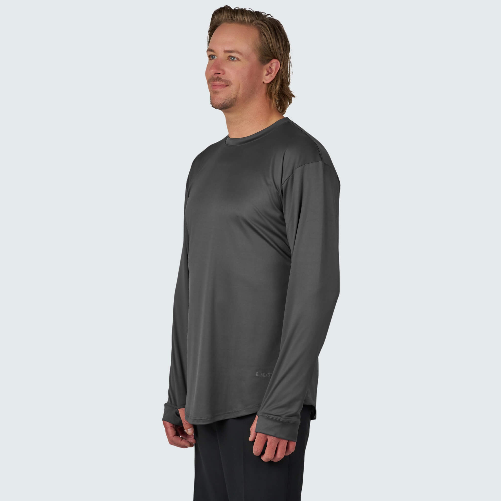 Men's Brackish Crewneck Long Sleeve BlackStrap #color_smoldered