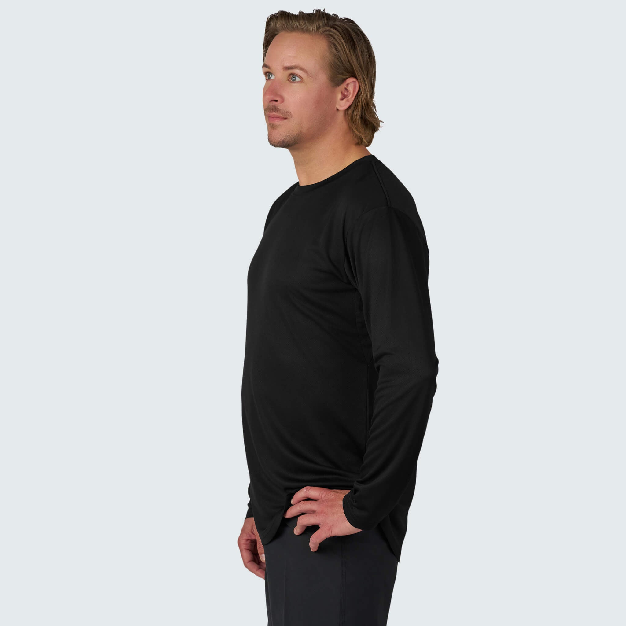 Men's Voyage Crew Long Sleeve Shirt BlackStrap #color_black