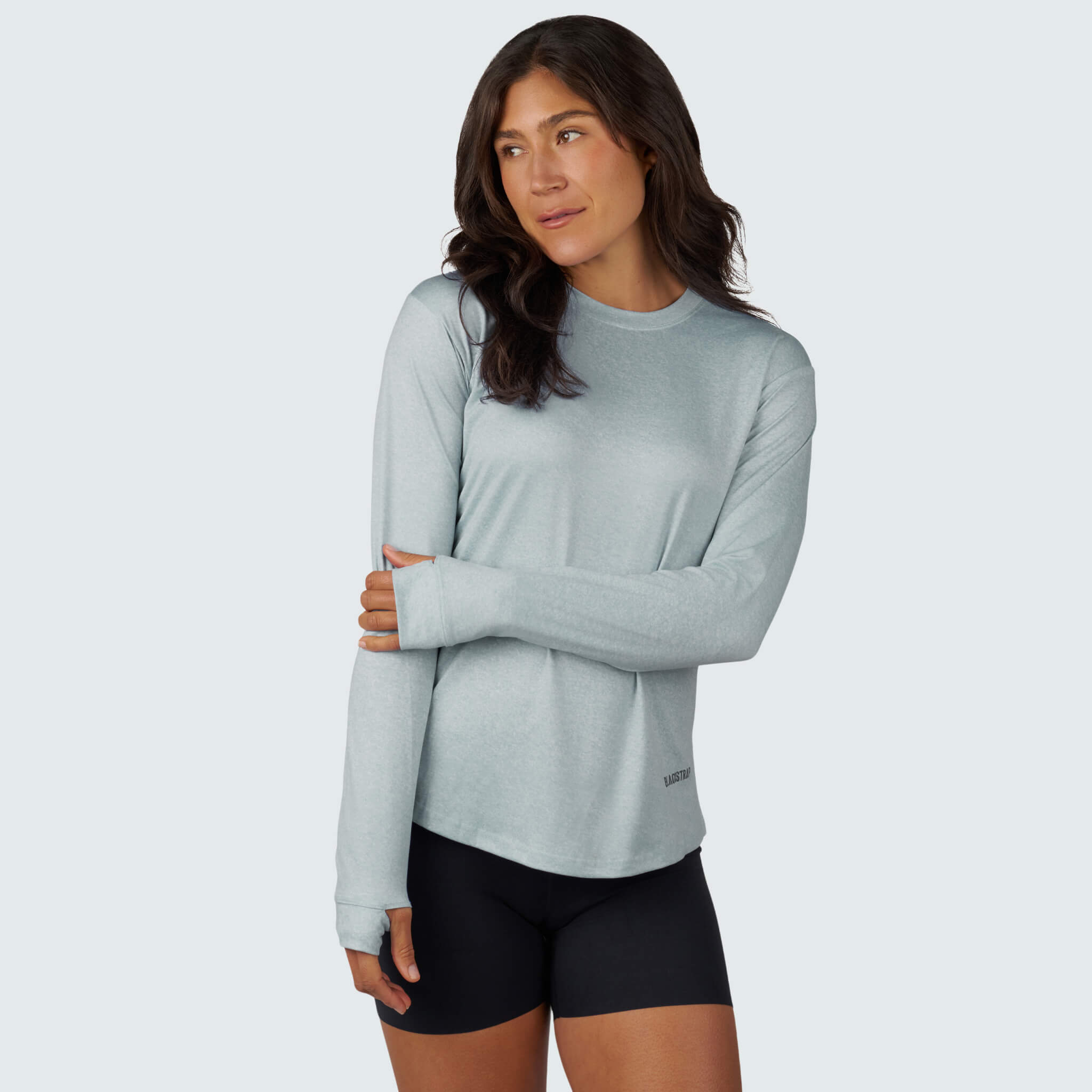 Women's Brackish Crewneck Long Sleeve BlackStrap #color_heathered juniper