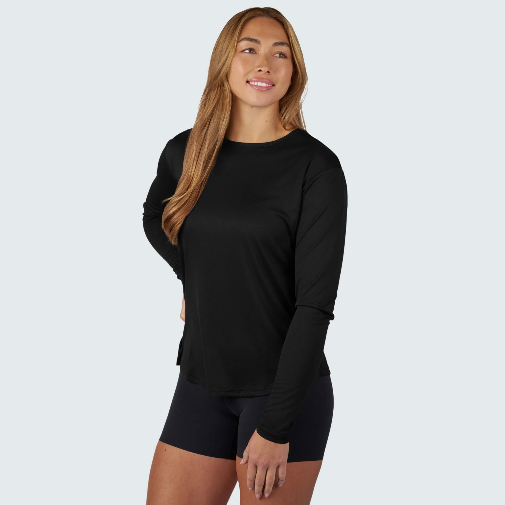 Women's Voyage Crewneck Long Sleeve BlackStrap #color_black